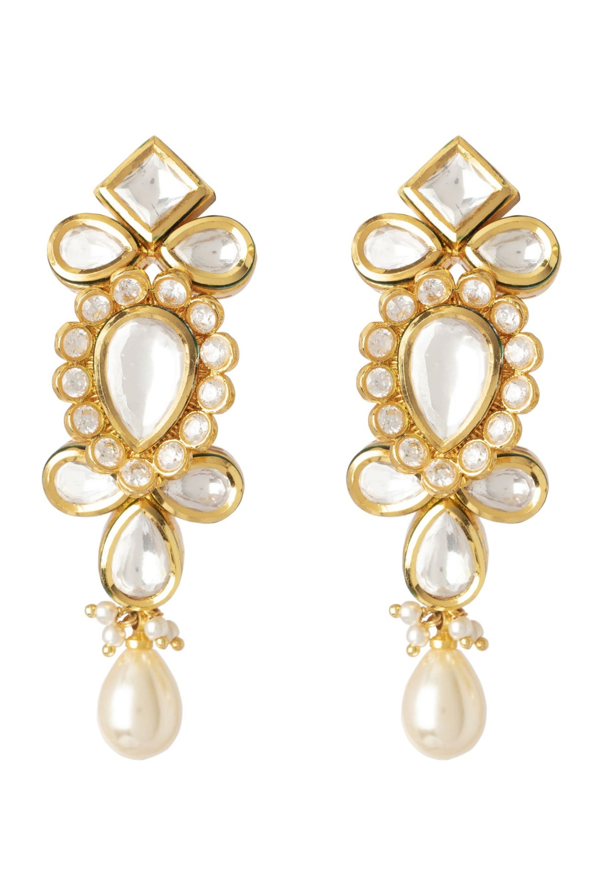 Gold Plated Kundan Polki Necklace Set