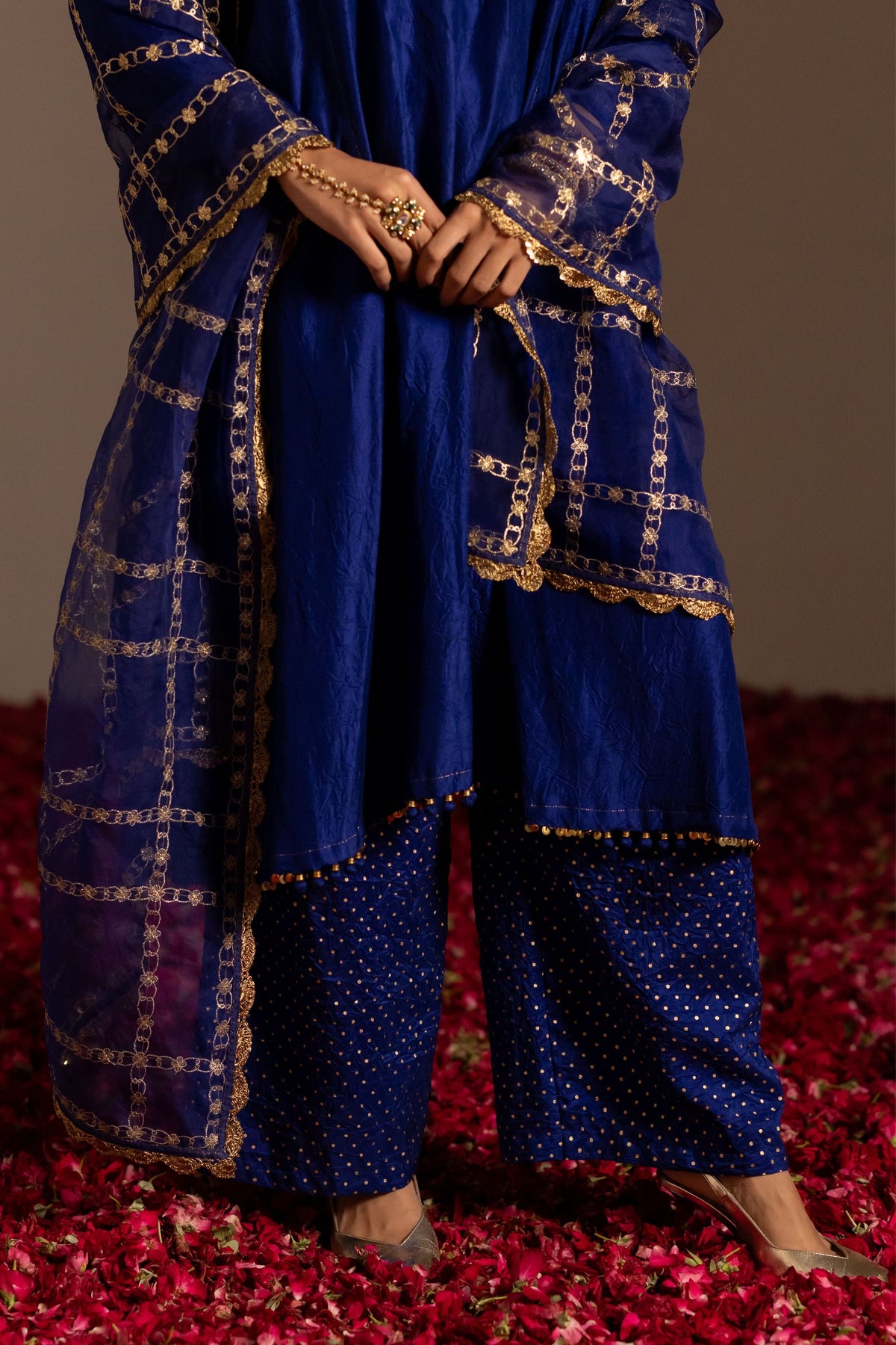 Embroidered Checks Dupatta