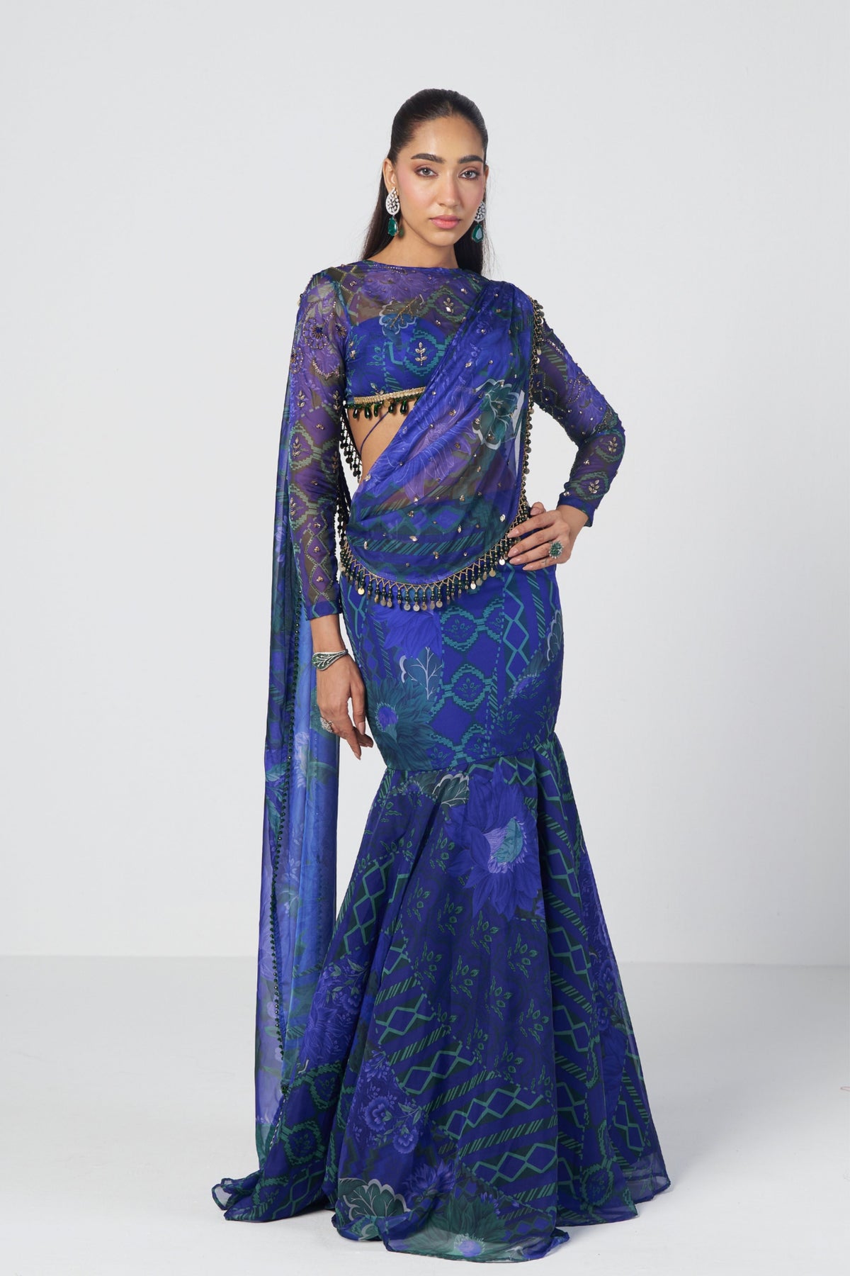 Rani Draped Saree Set