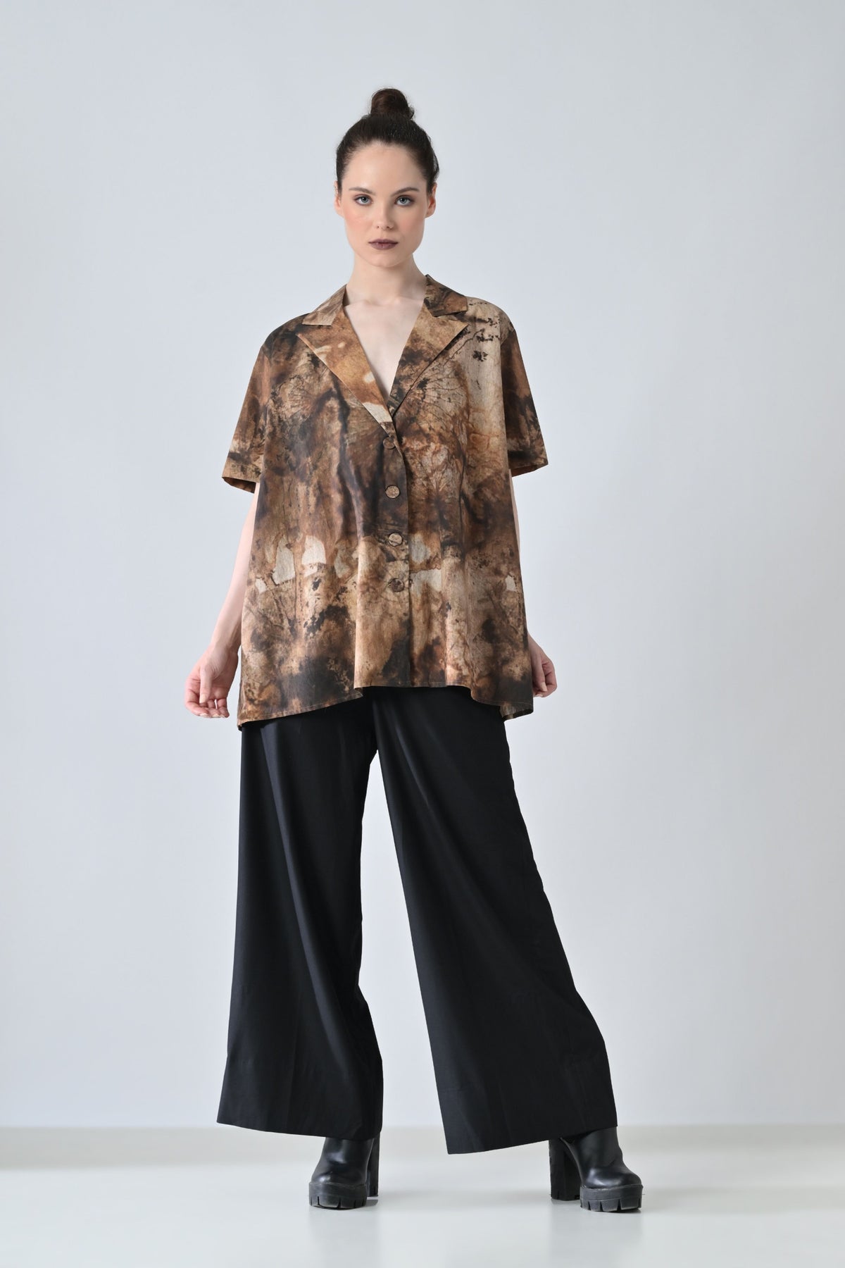 Brown Terra Brush Printed Shirt