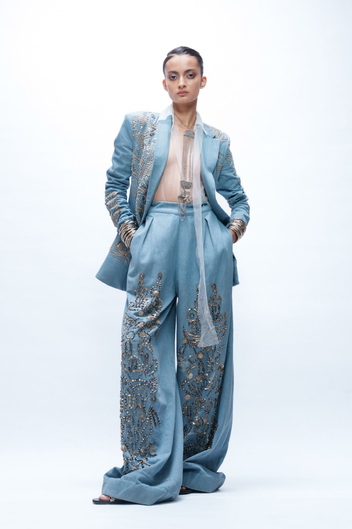 Denim Three-piece Set