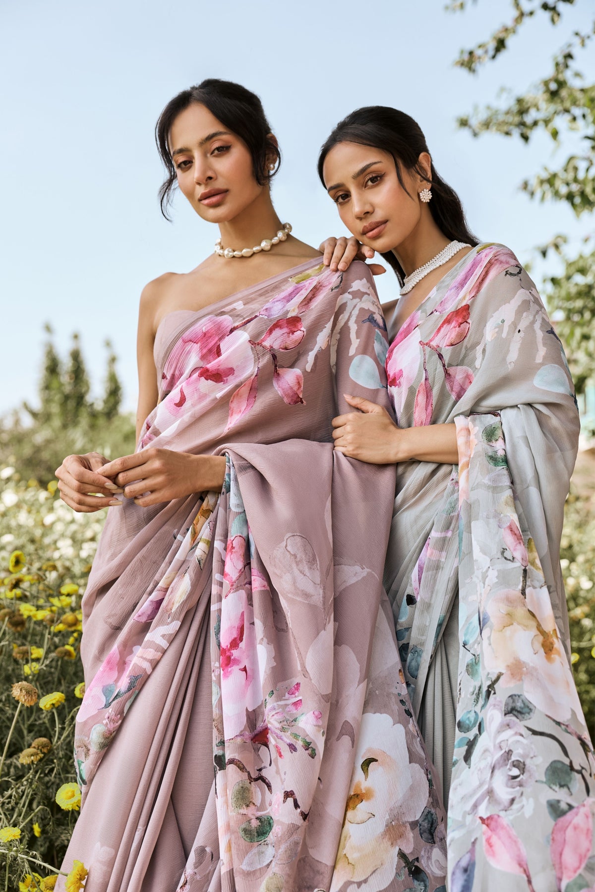 Julie Lavender Chiffon Saree