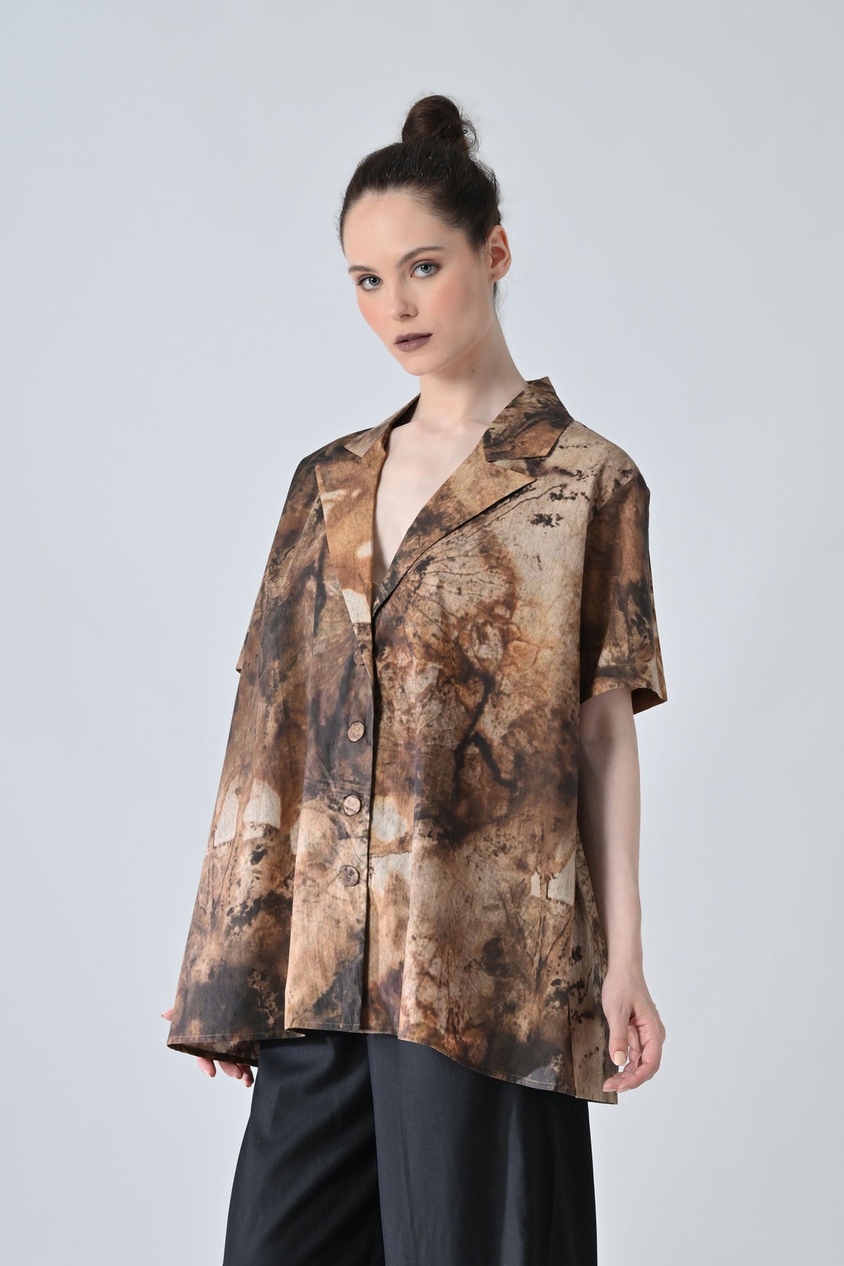 Brown Terra Brush Printed Shirt