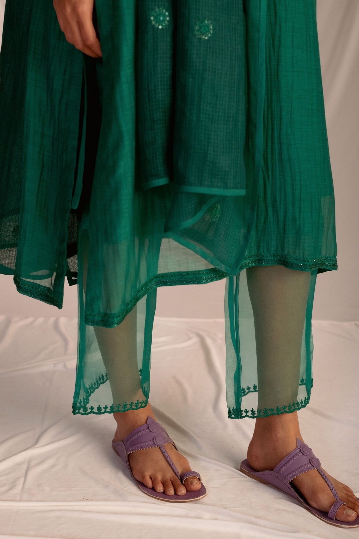 Evergreen Embroidered Tunic &amp; Trouser Set