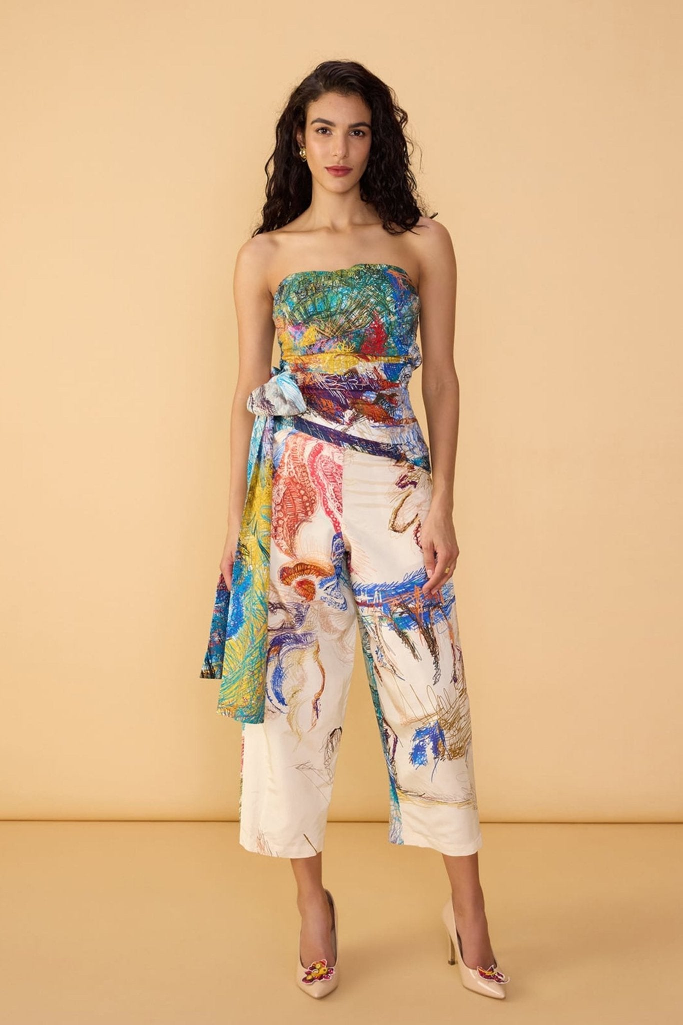 Scribble Multicolor Loly Trouser - Saaksha & Kinni - Elahe