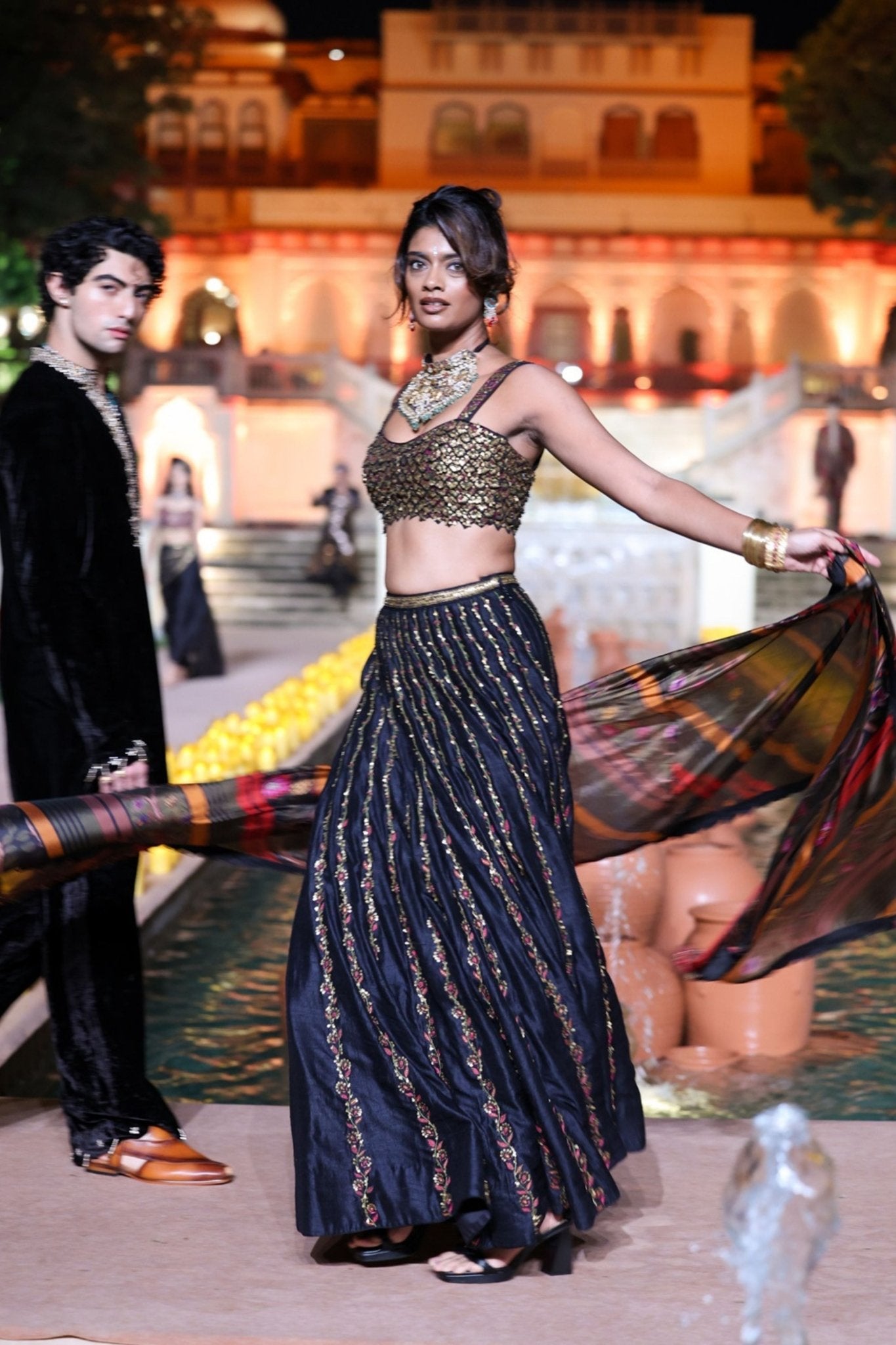 Amer Printed Lehenga Set - Punit Balana - Elahe