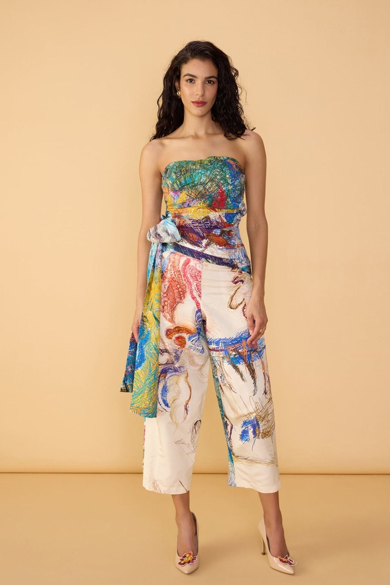 Abstract Print Strapless Blouse - Saaksha & Kinni - Elahe