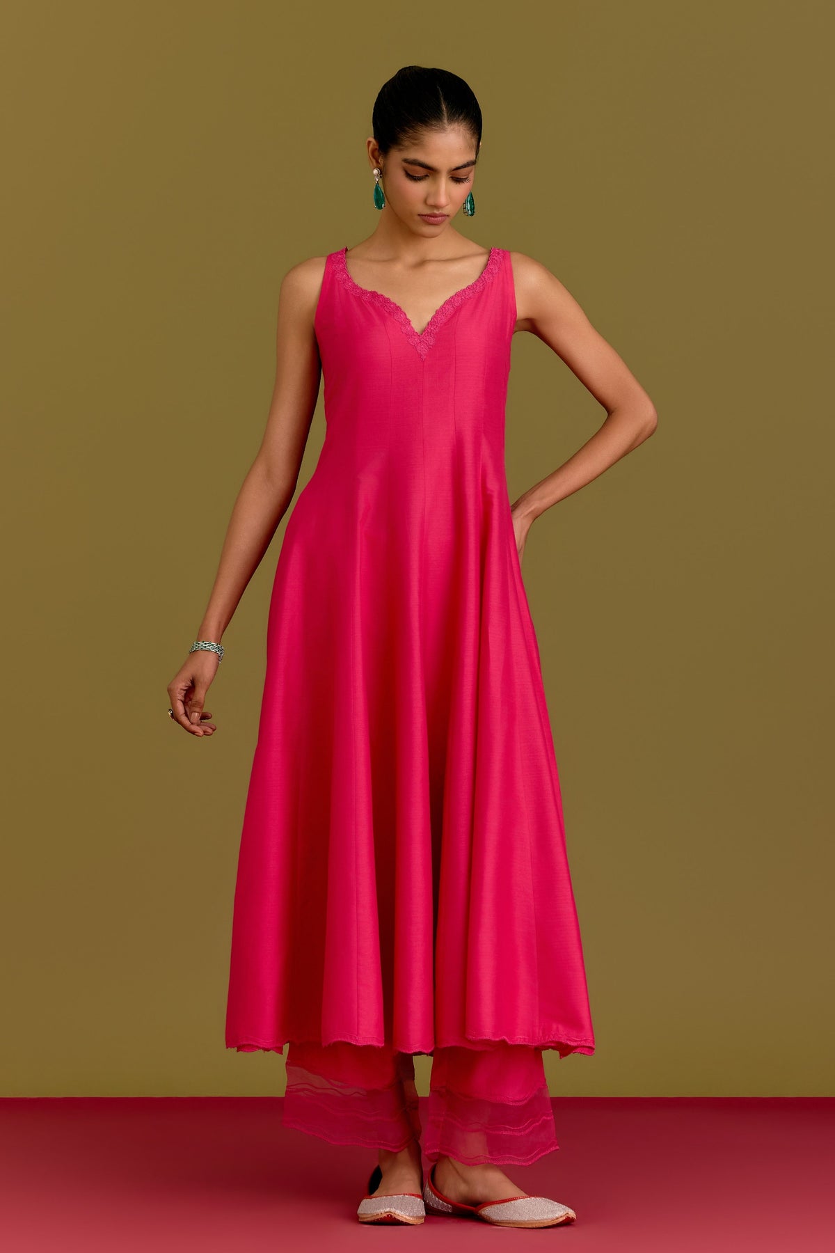 Fuchsia Anarkali Set