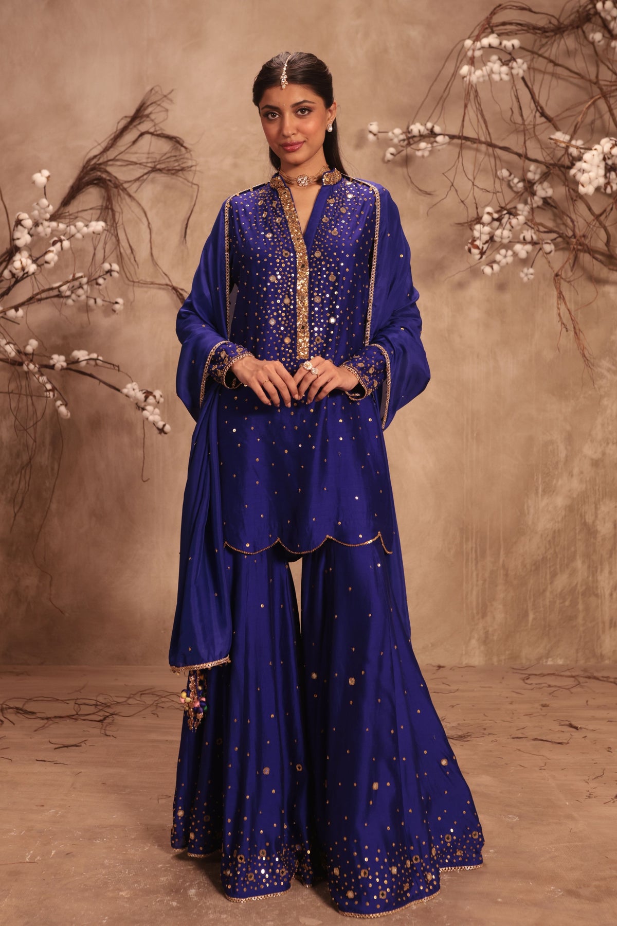 Indigo Sharara Set