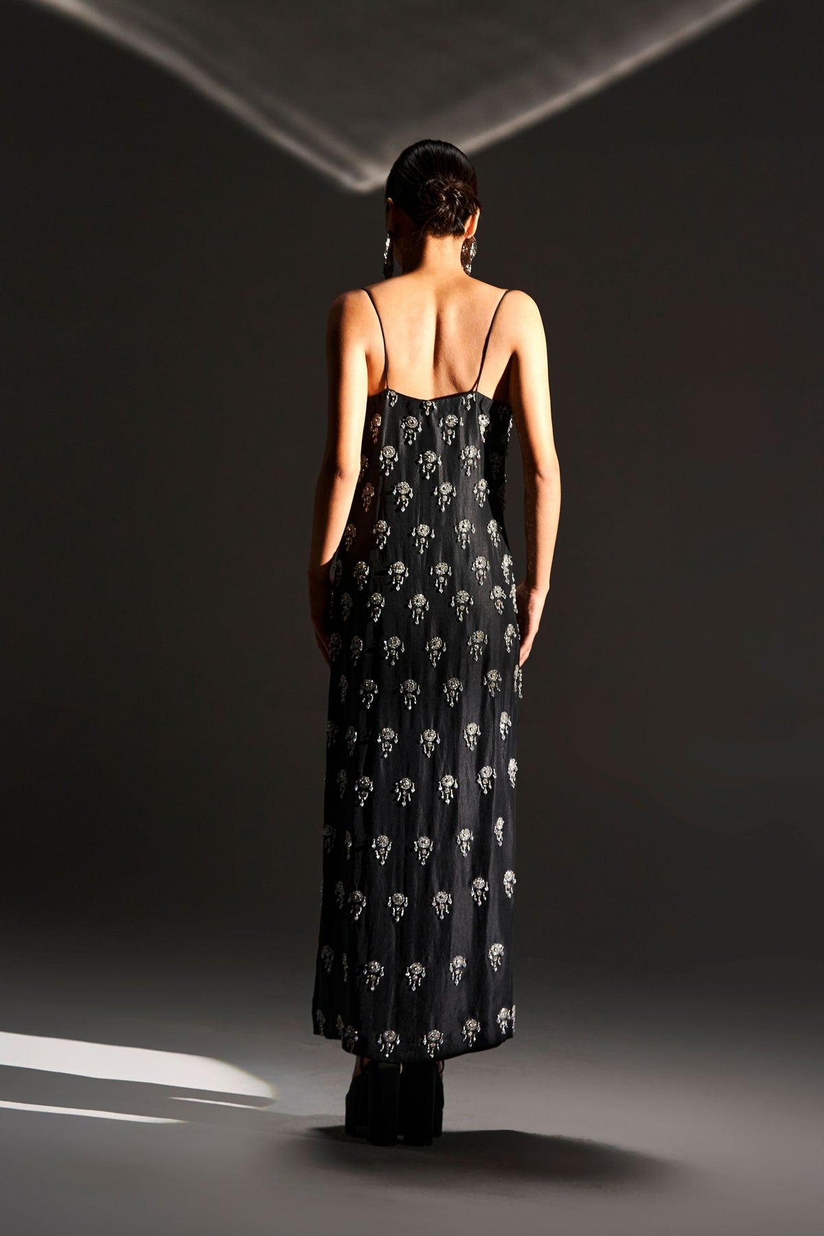 Black Strappy Embellished Dress