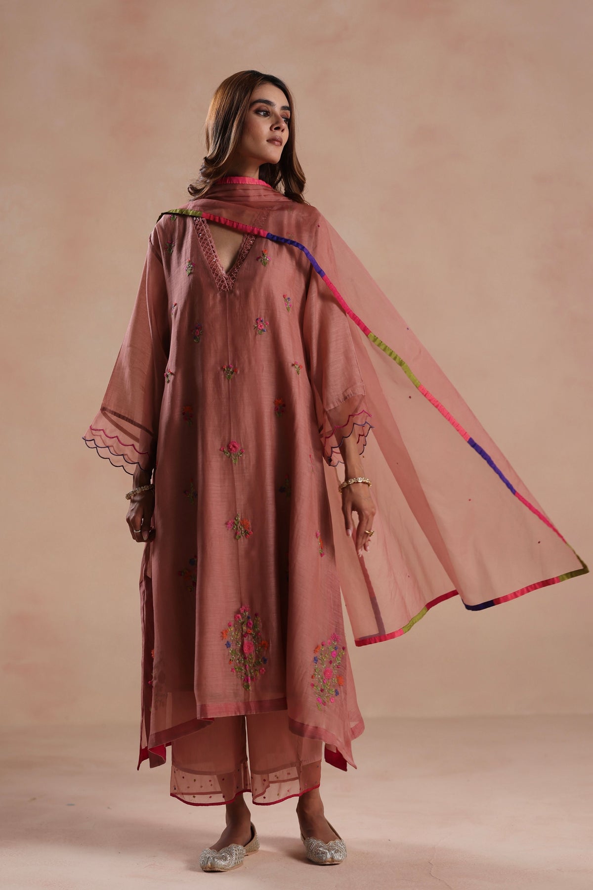 Zeya Copper Kurta Set