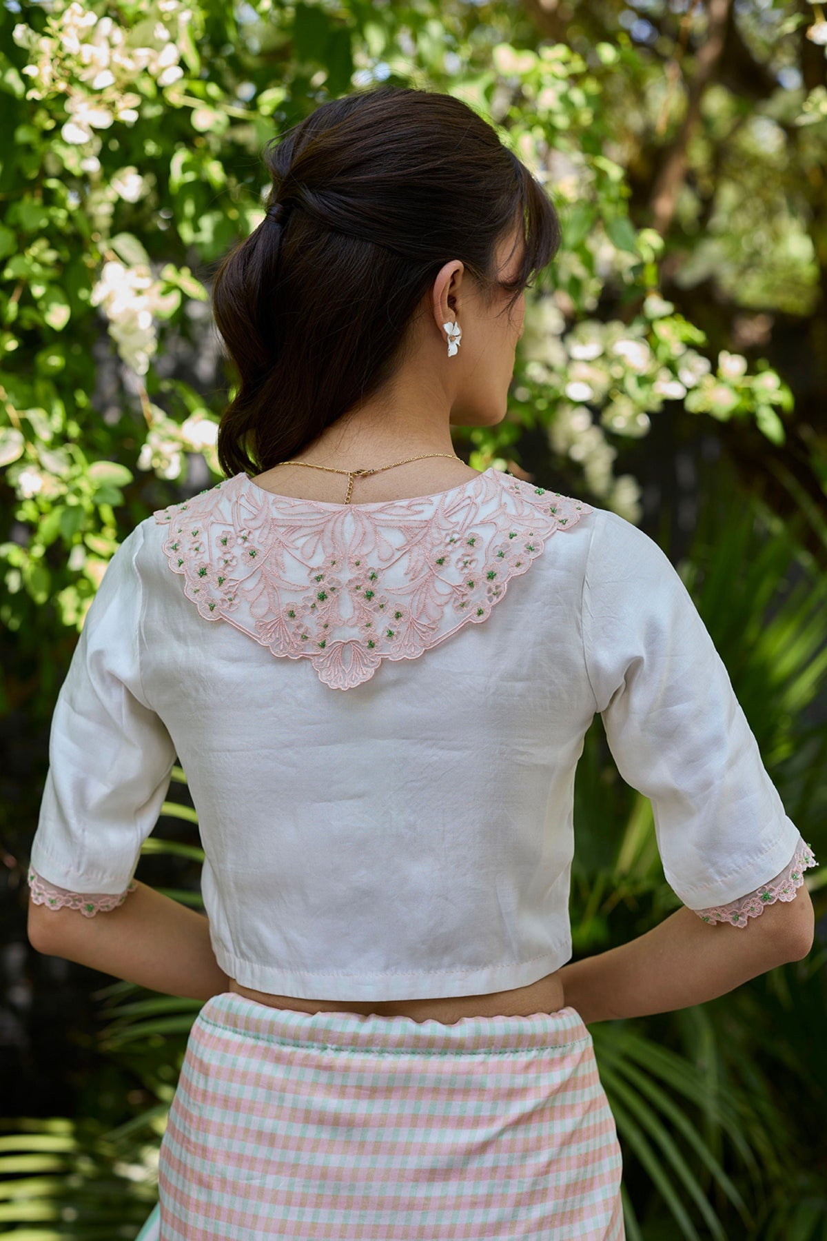 English Morning Ivory Embroidered Blouse