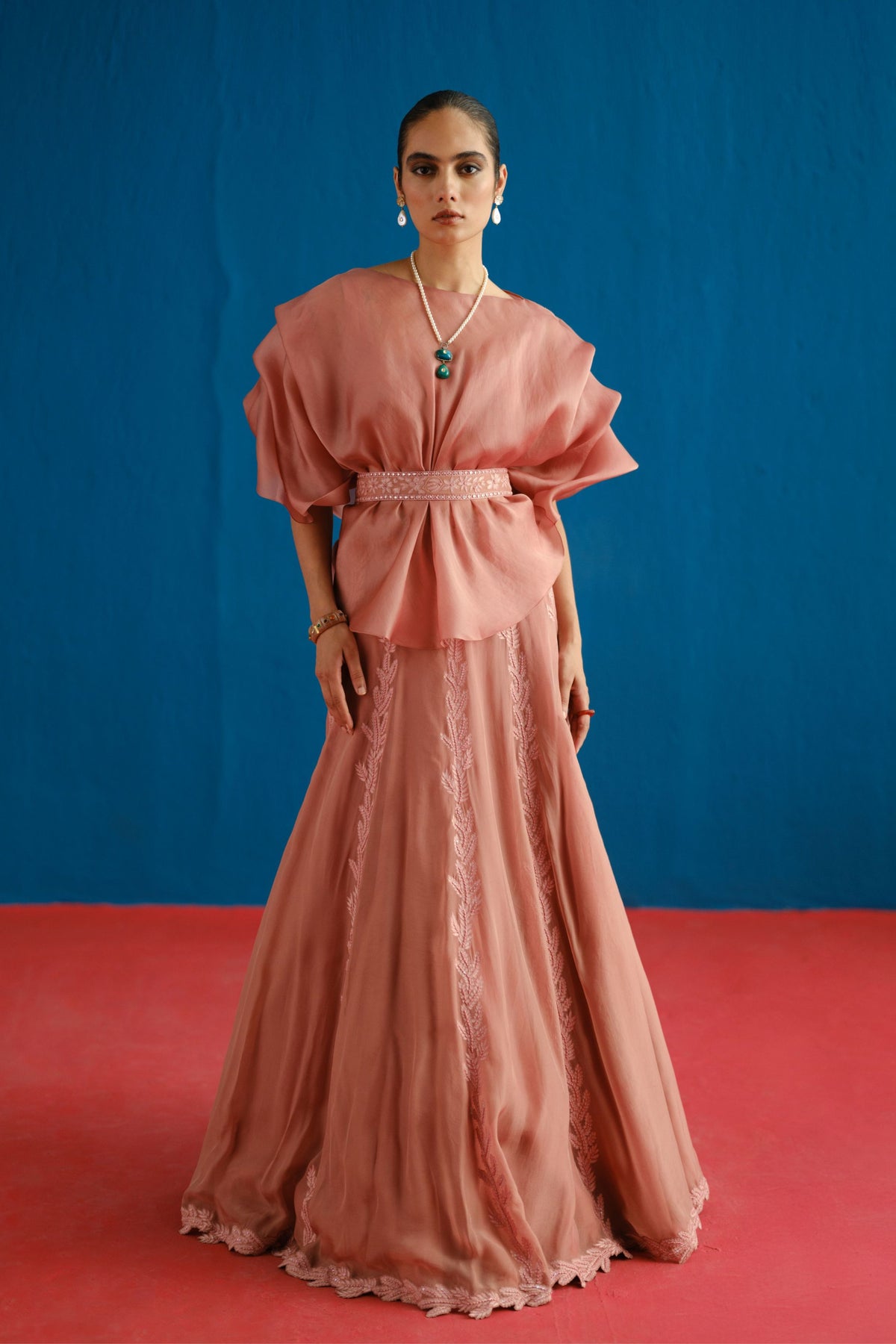 Rust Pink Alana Skirt Set