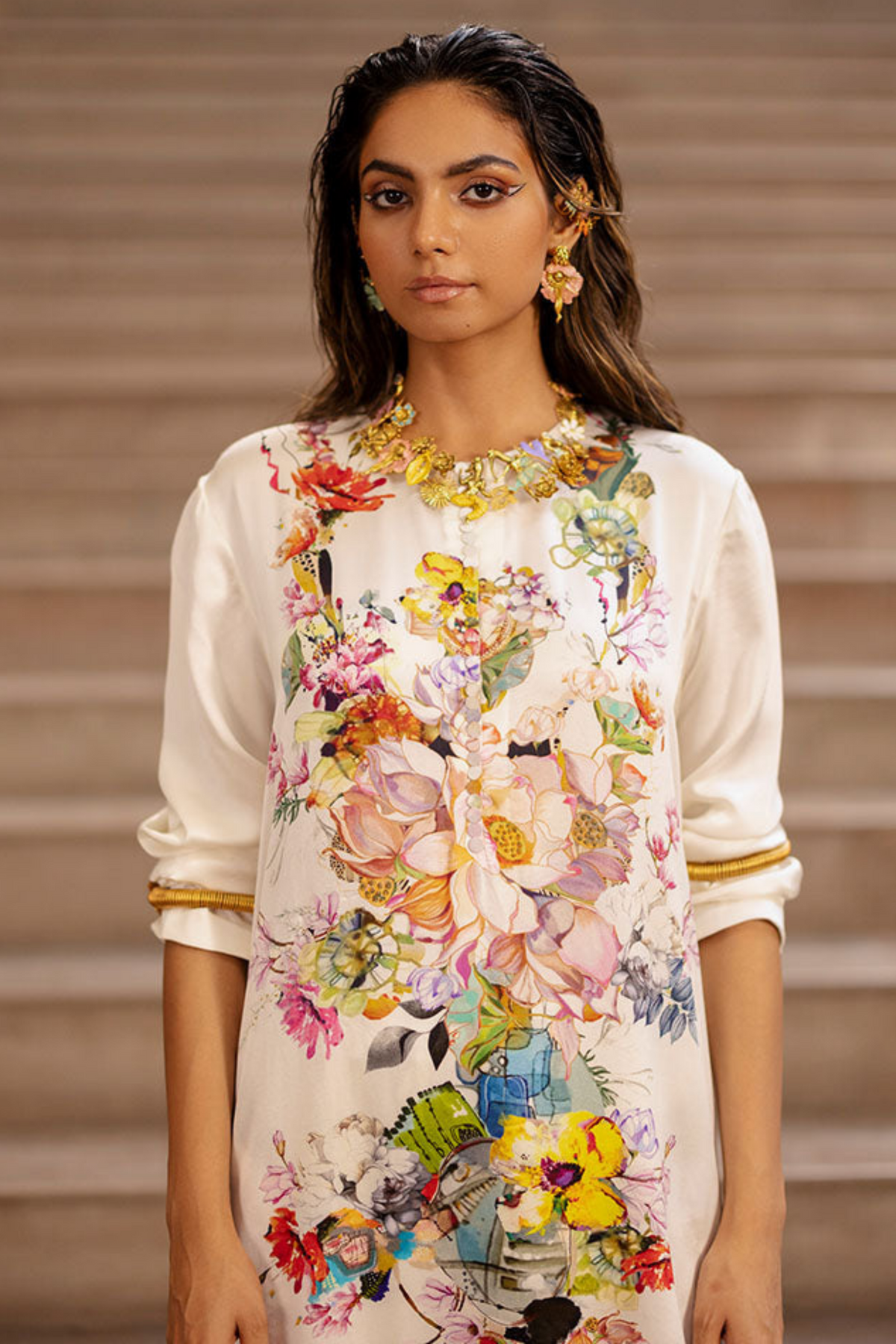 Floral Print Kurta With Trouser