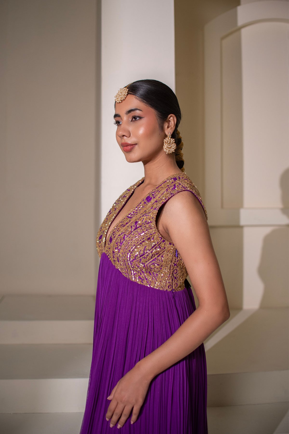 Purple Embellished Anarkali
