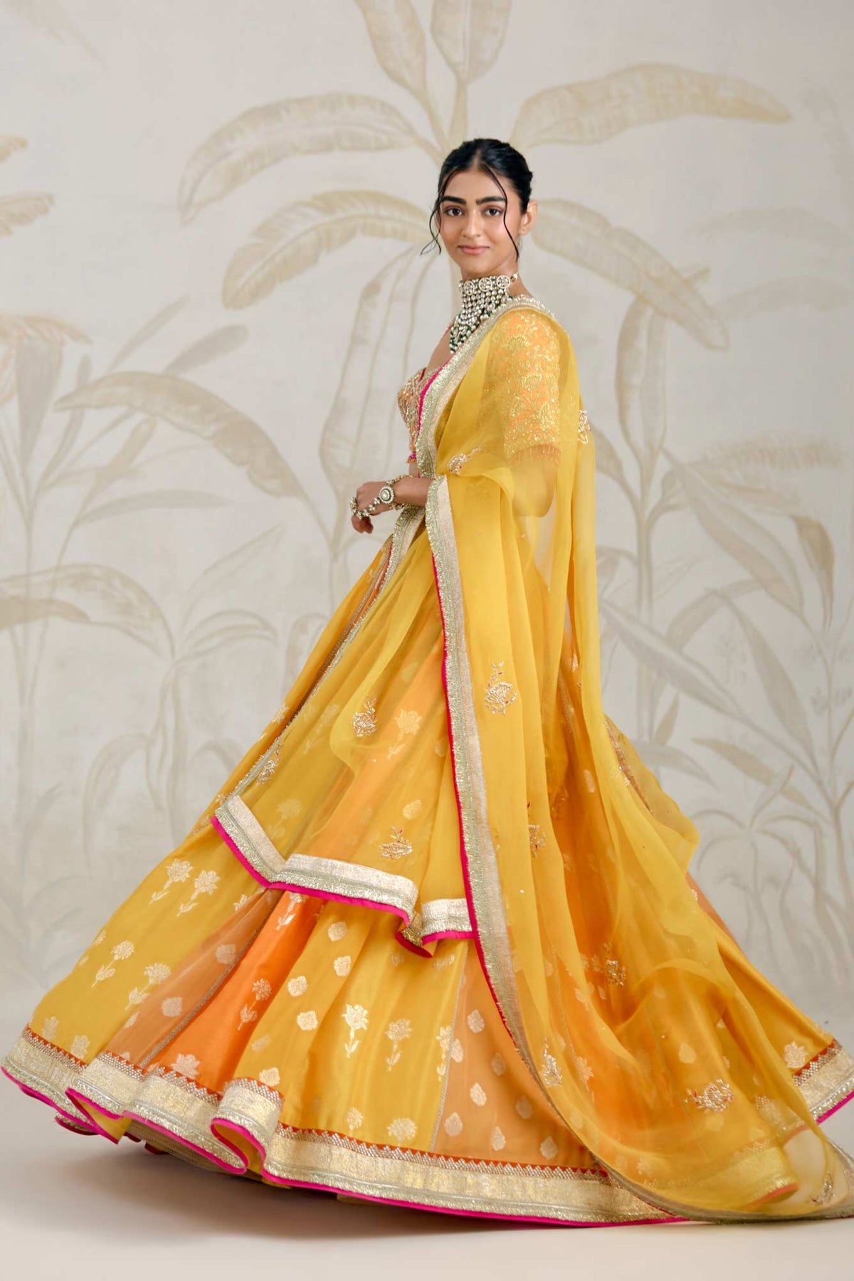 Multi-coloured Lehenga Set