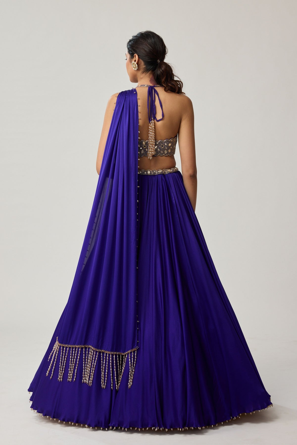 Persian Blue Mirror Lehenga Set