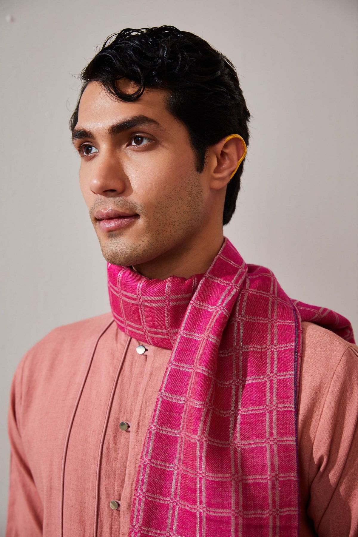 Zari Reversible Rani Pink Stole