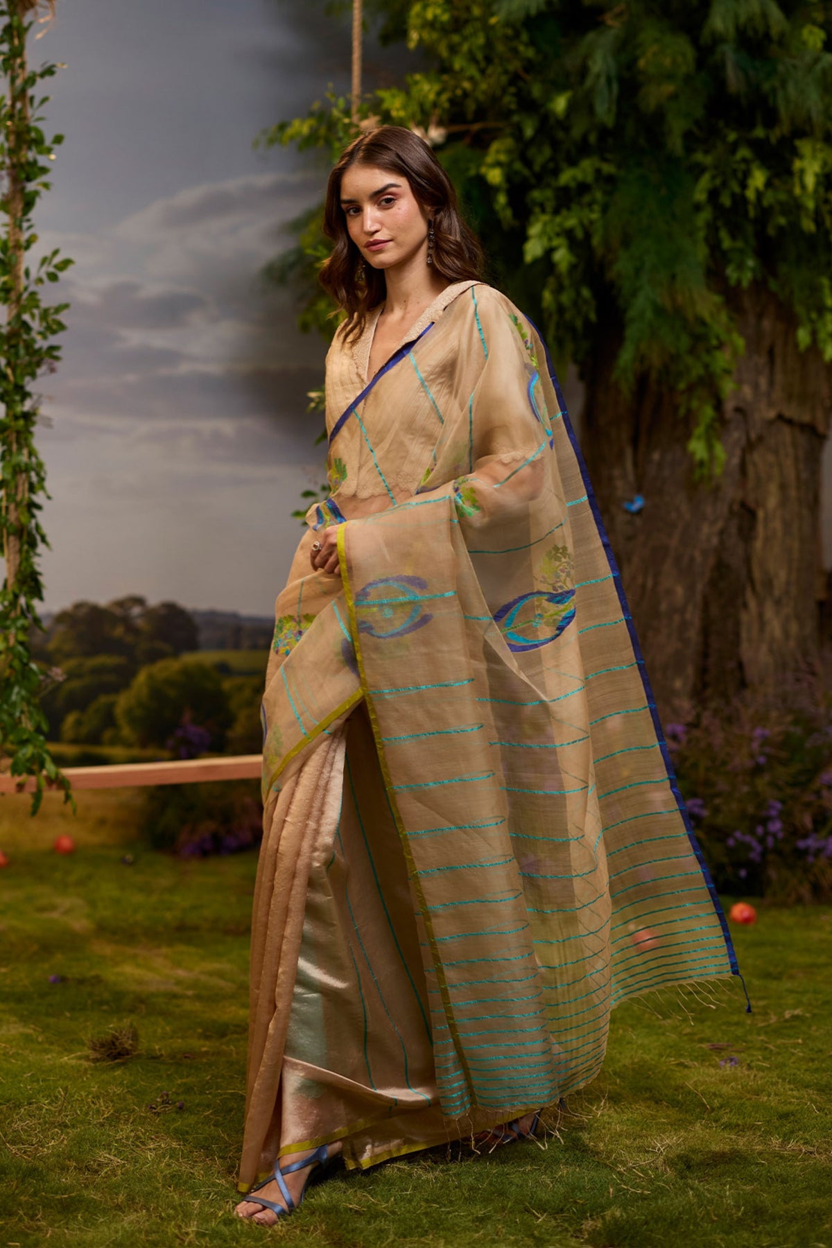 Birdsong Jamdani Saree