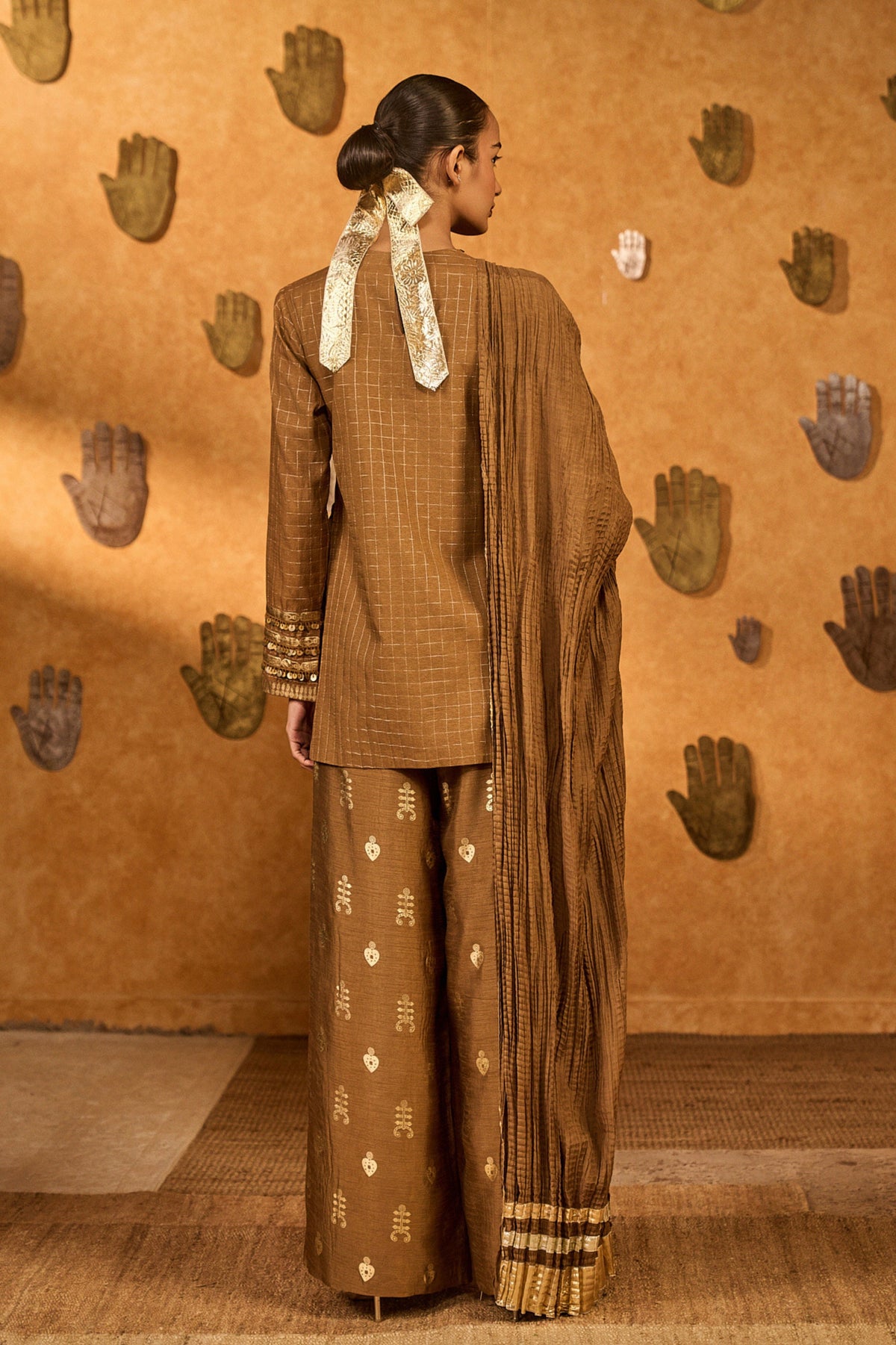Brown Trinklet Kurta Set