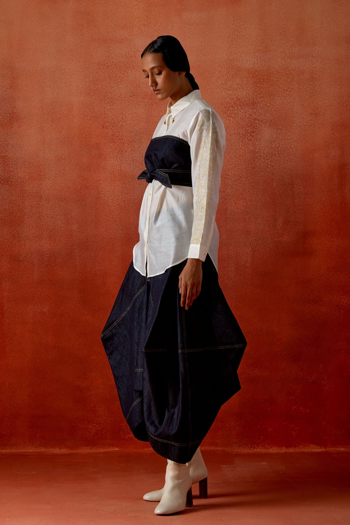 Ivory Chanderi Skirt Set