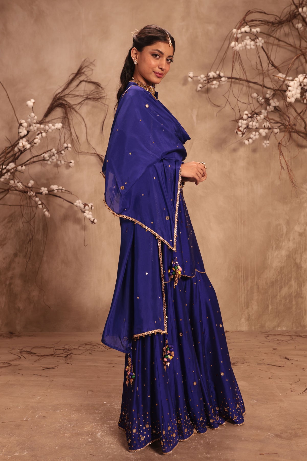 Indigo Sharara Set