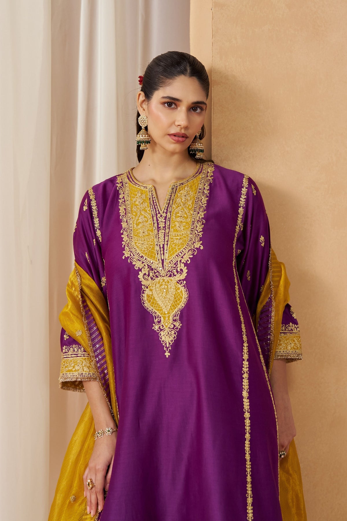 Mahgul Deep Purple Kalidaar Chauga Set
