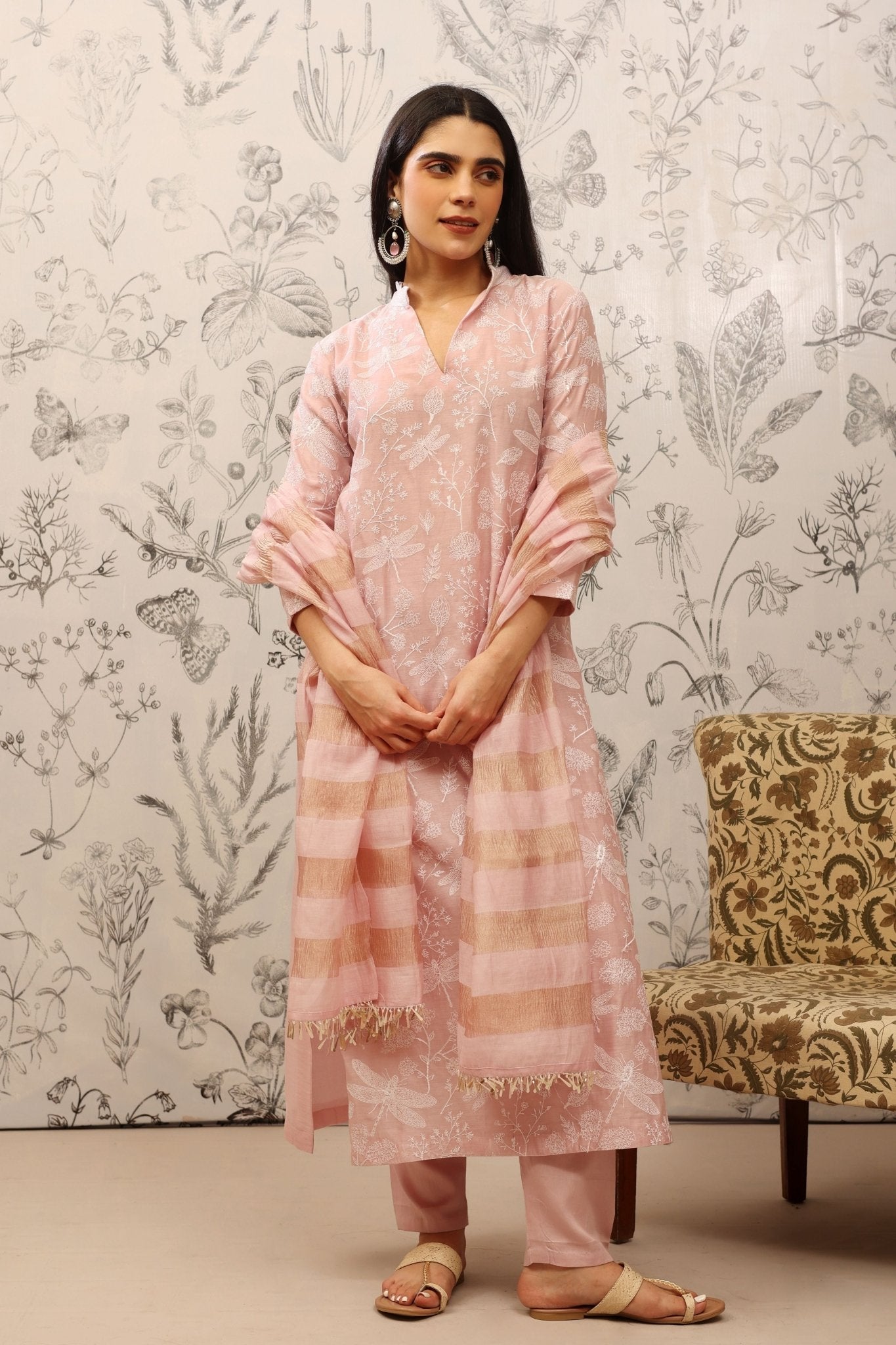 Gulma Pink Kurta Set - Taisha - Elahe
