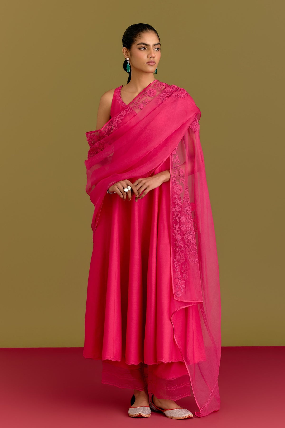 Fuchsia Anarkali Set