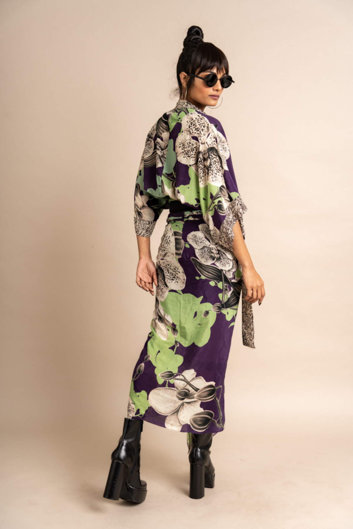 Aubergine  Top With Knotted Skirt