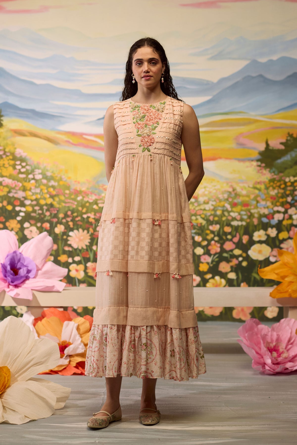 Sorbet Floral Beaded Dress