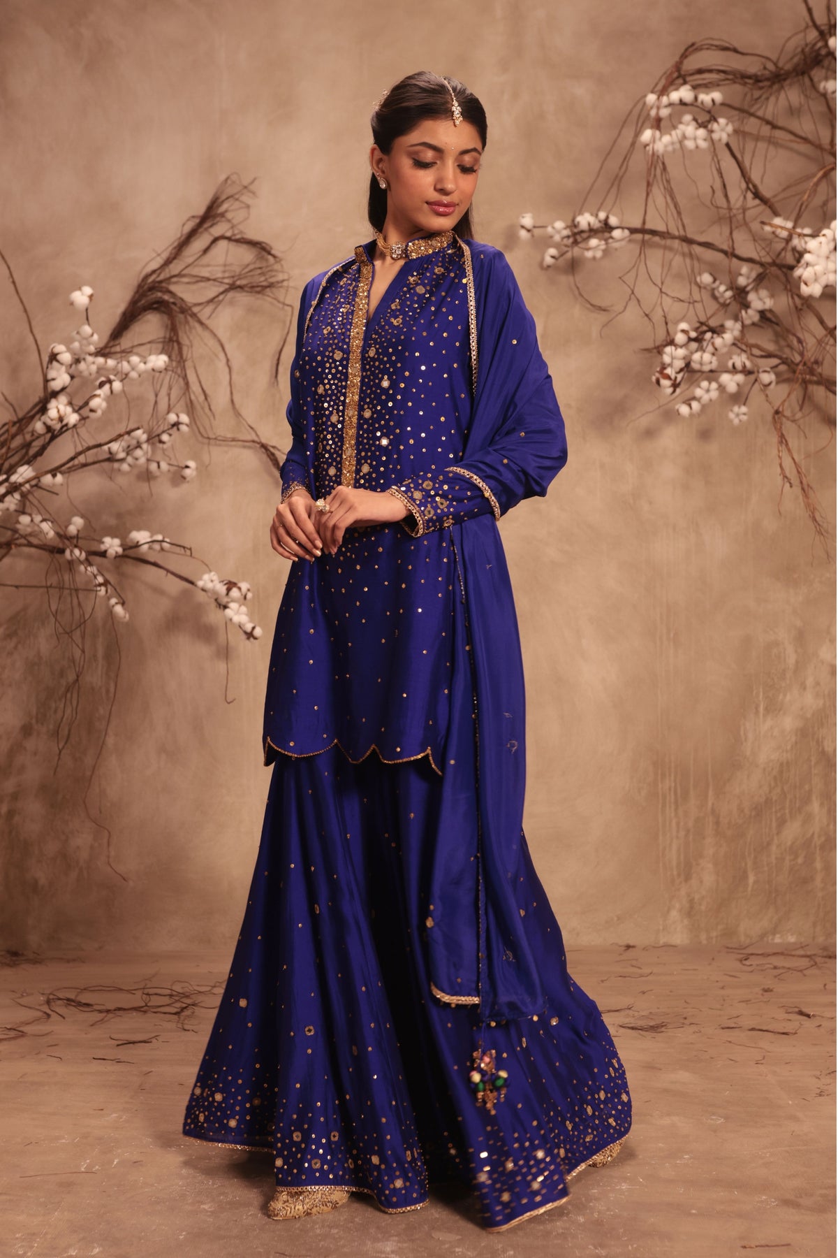Indigo Sharara Set