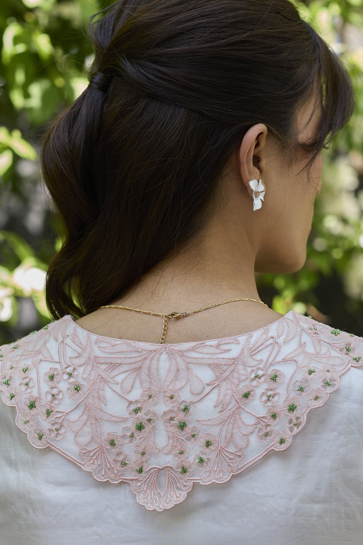 English Morning Ivory Embroidered Blouse
