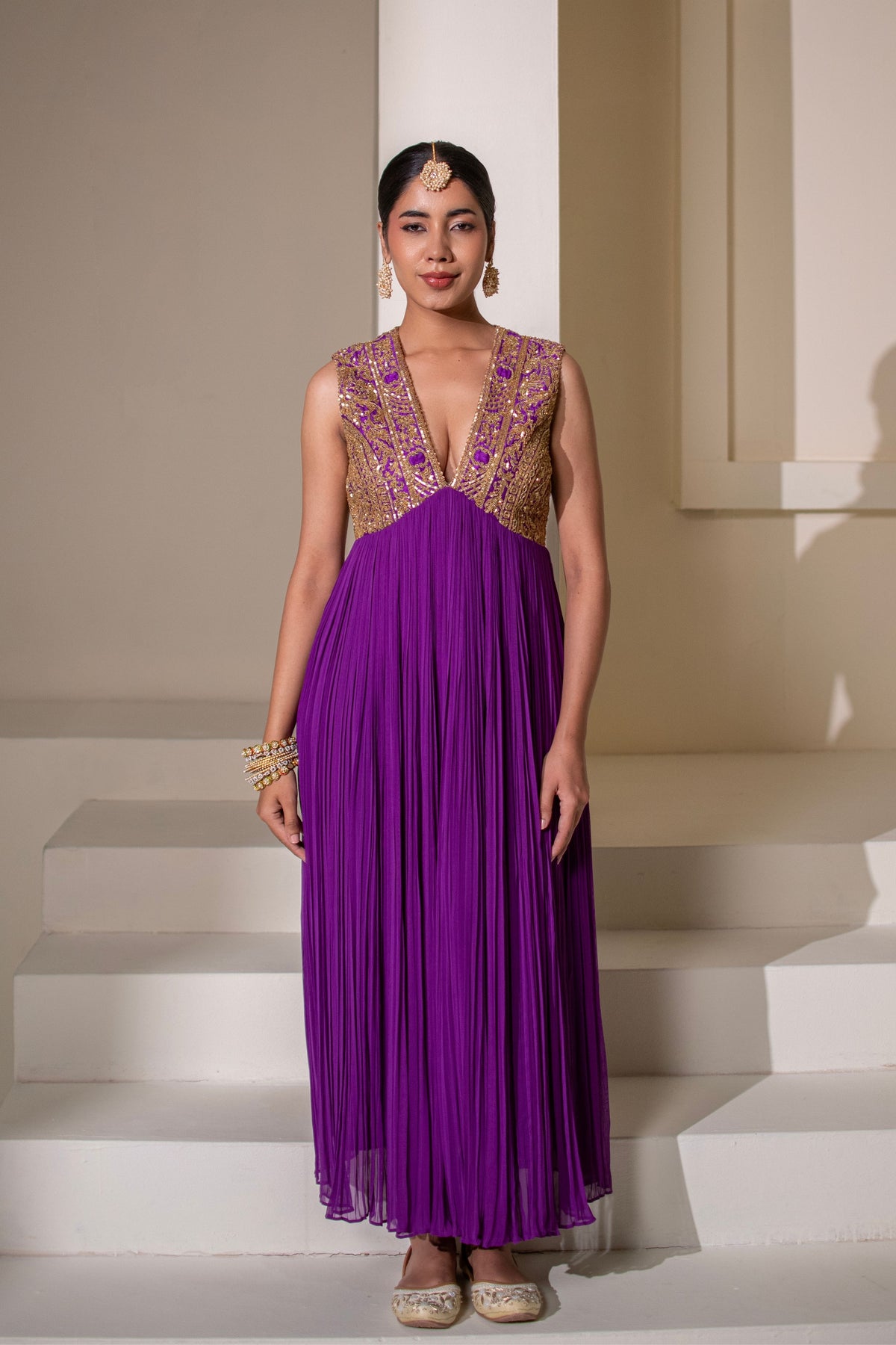 Purple Embellished Anarkali
