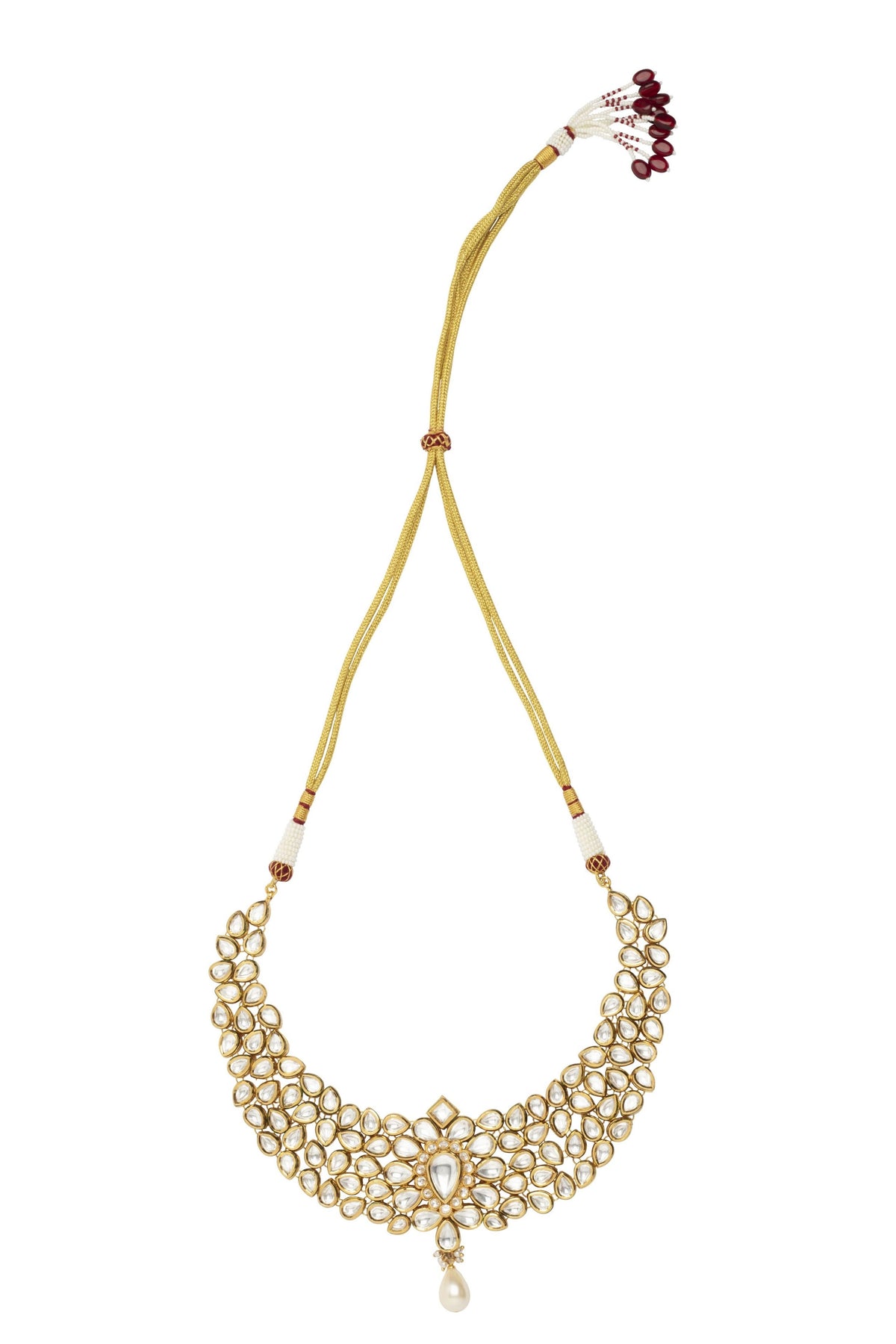 Gold Plated Kundan Polki Necklace Set