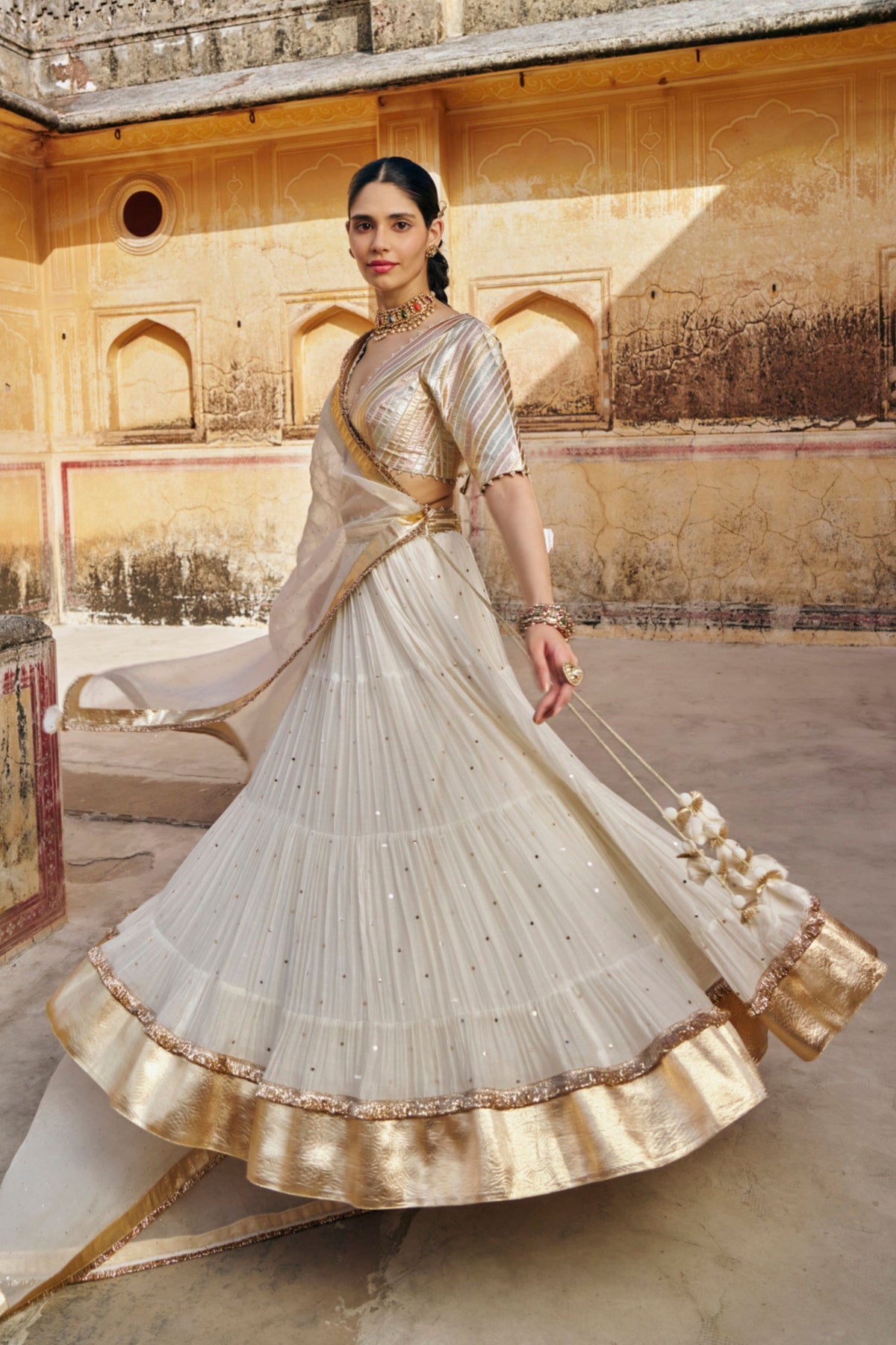 Ivory Lehenga Set