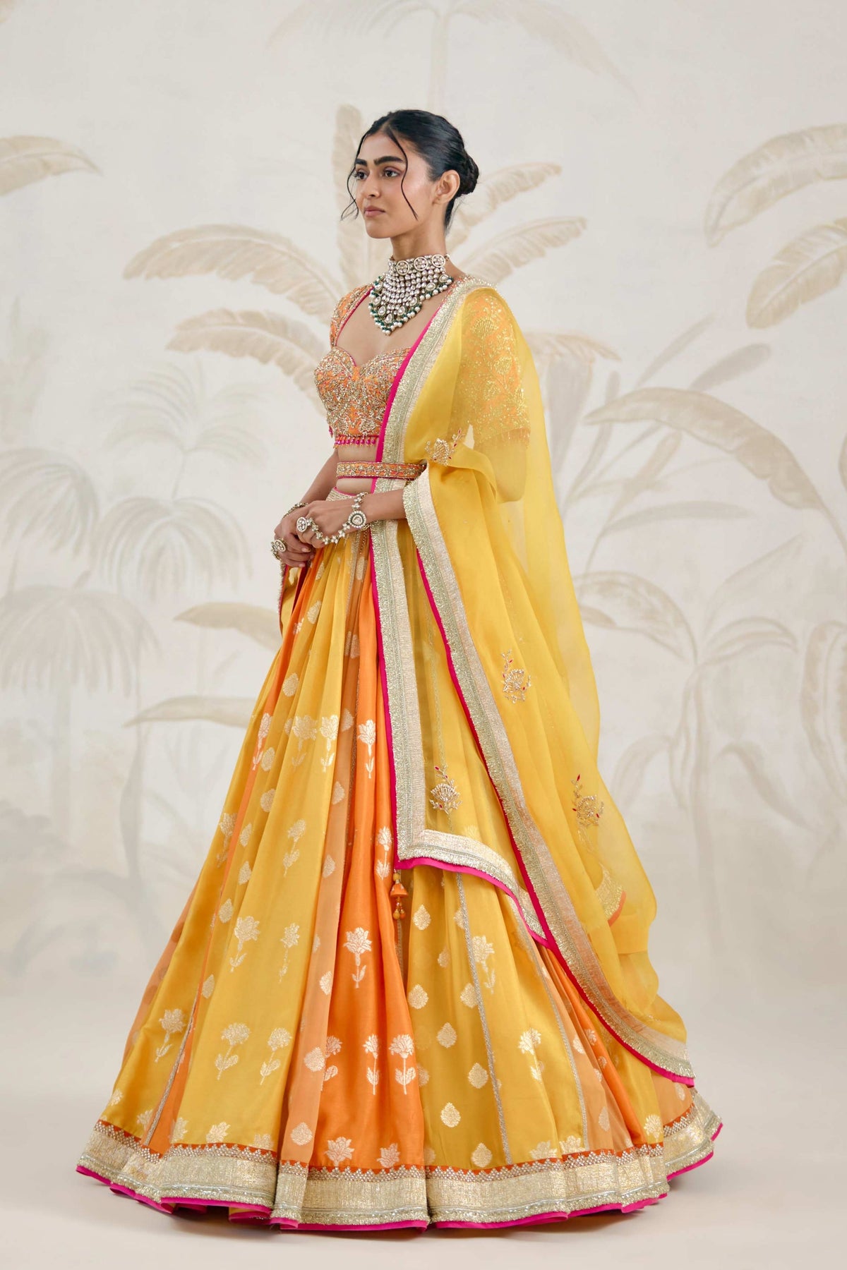 Multi-coloured Lehenga Set