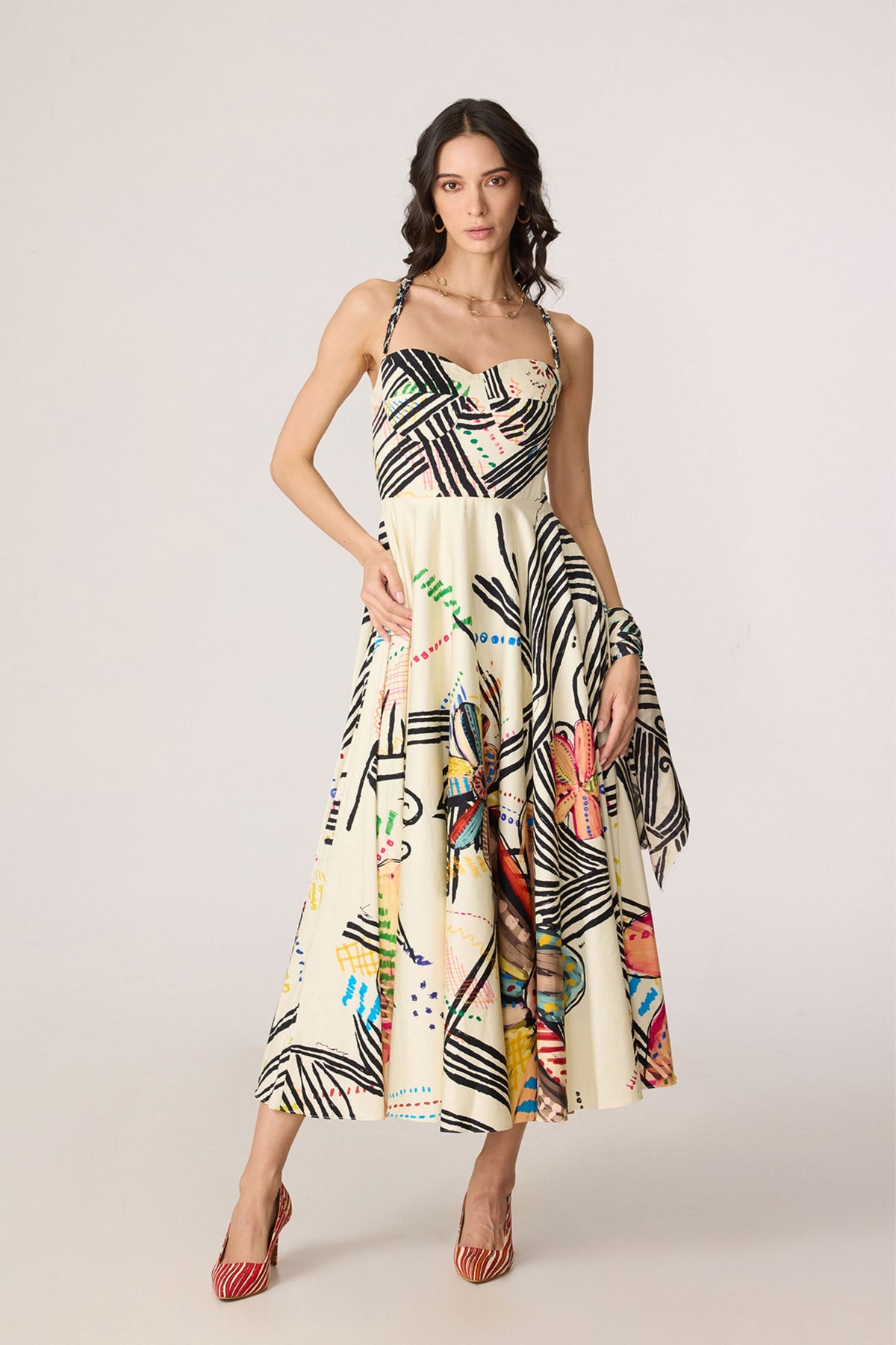 Doodle Print Marilyn Dress