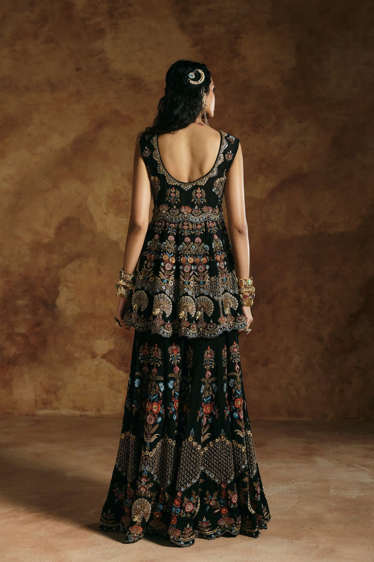 Sindh Zardozi Peplum Sharara Set