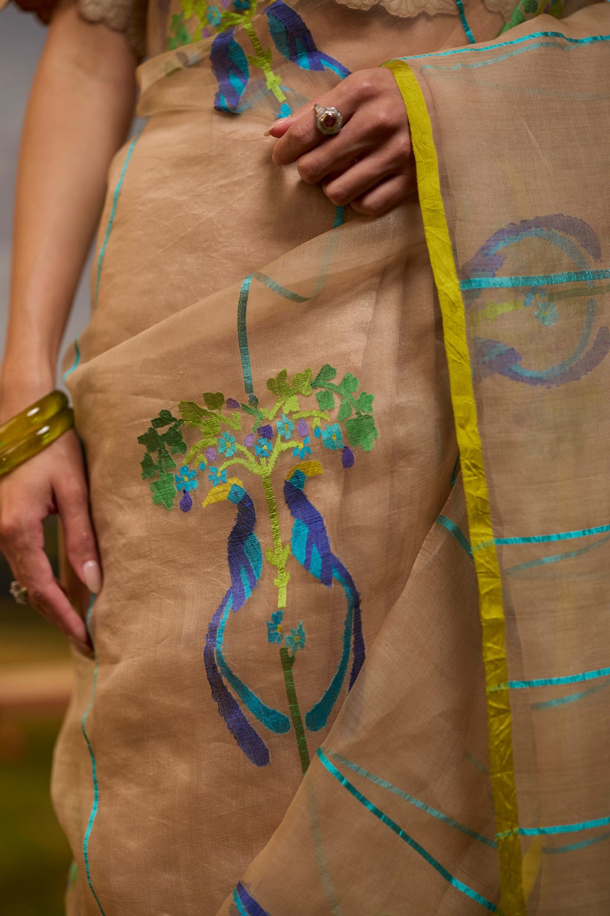 Birdsong Jamdani Saree