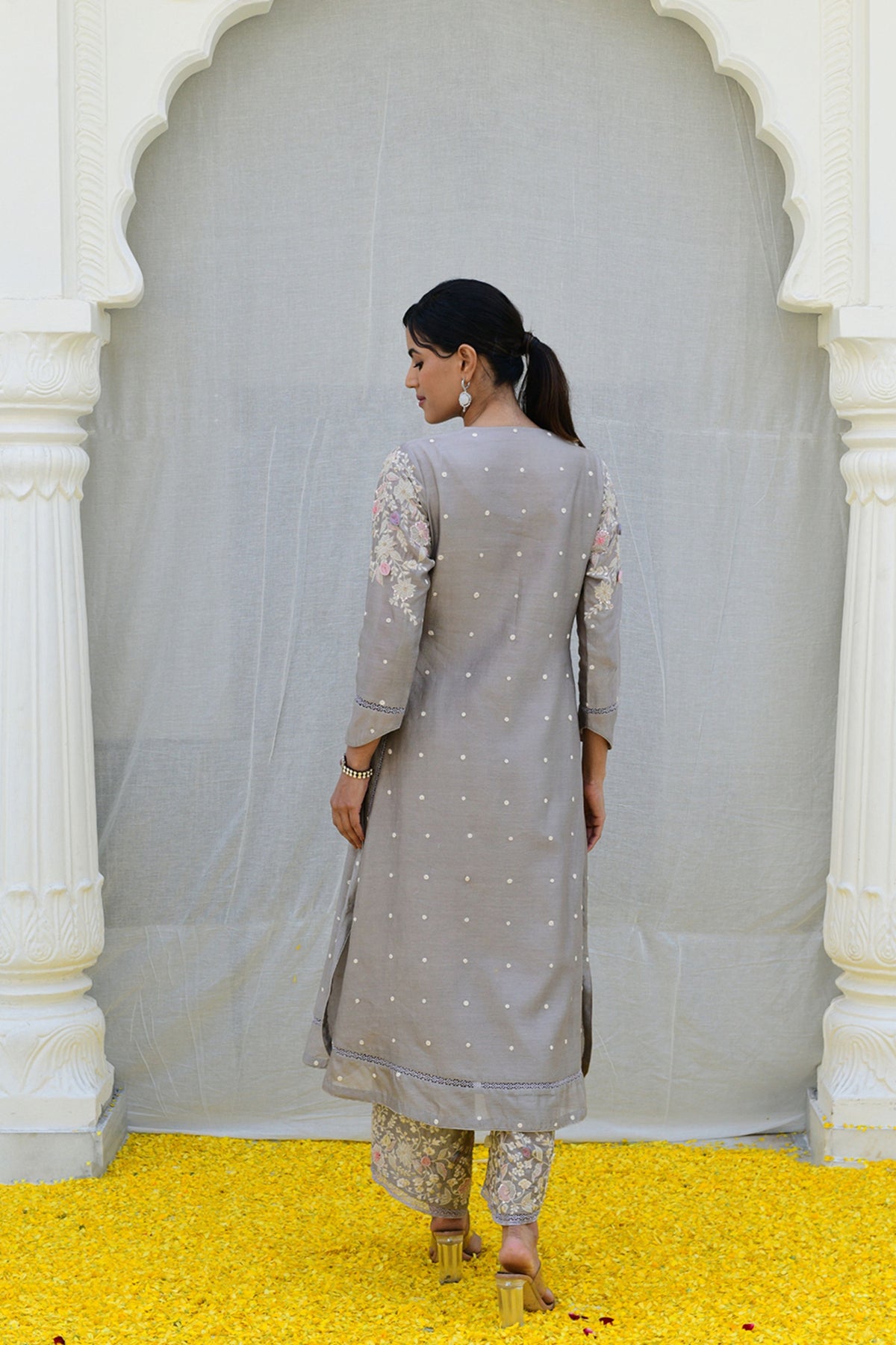 Ivory Light Long Kurta Grey