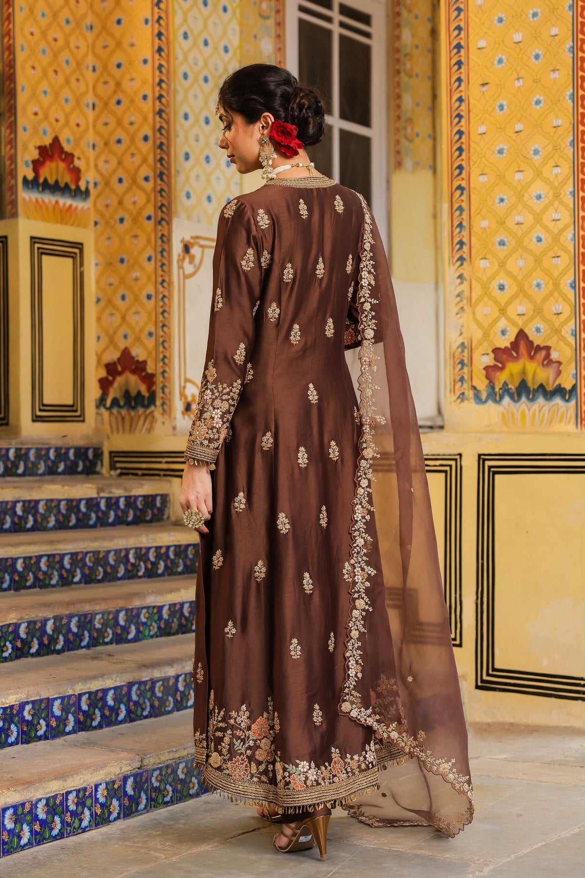 Ahista Brown Anarkali Set