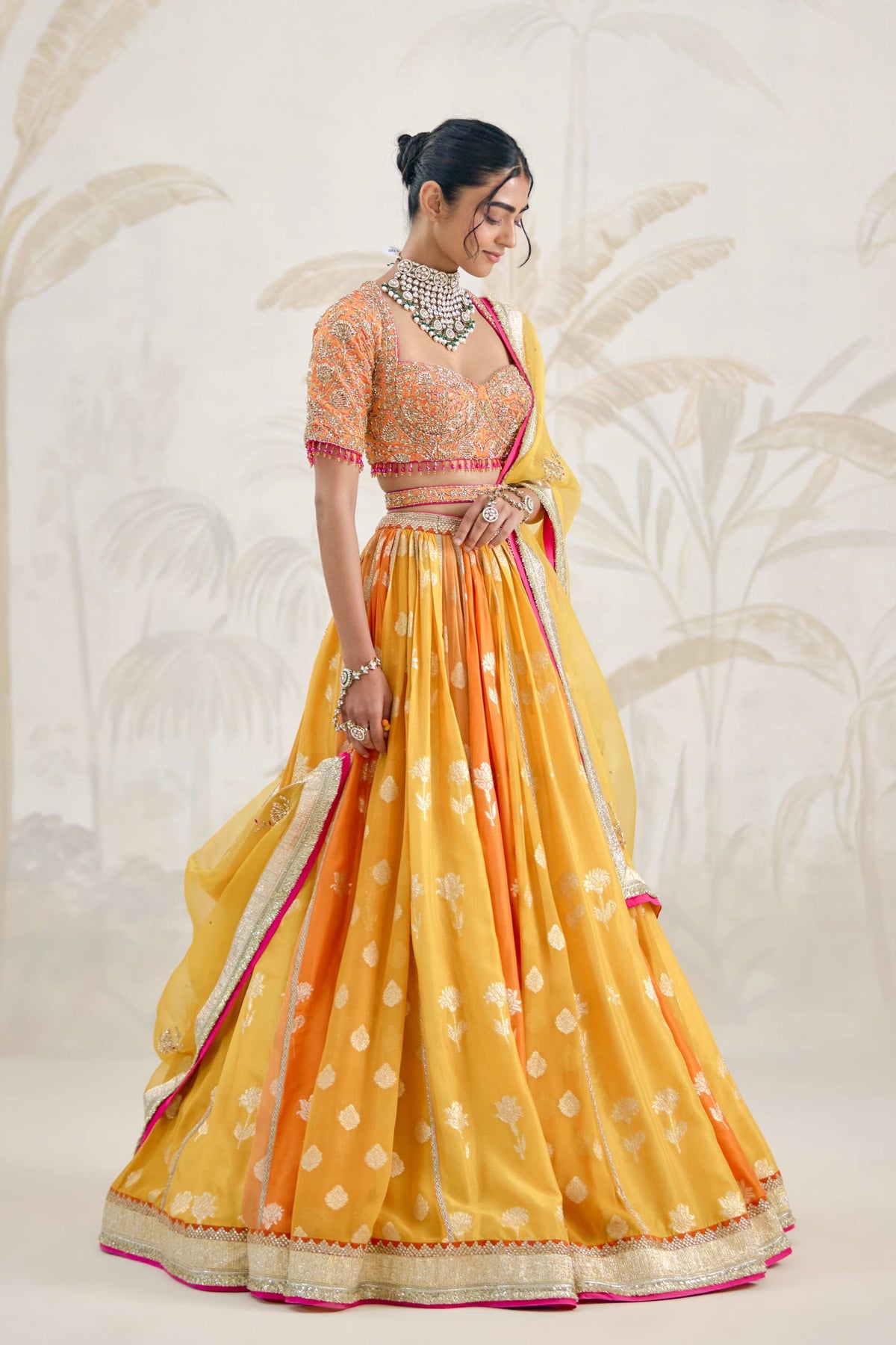 Multi-coloured Lehenga Set