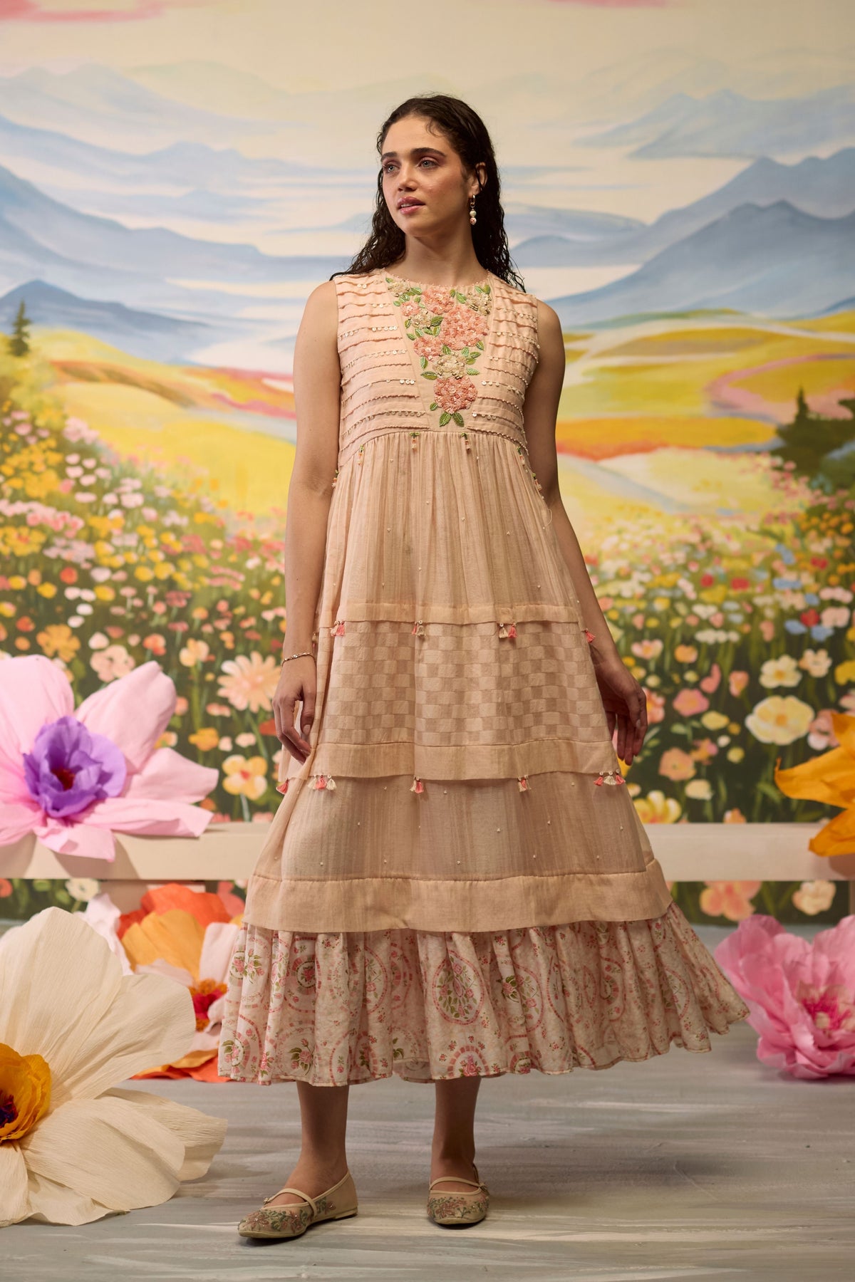 Sorbet Floral Beaded Dress