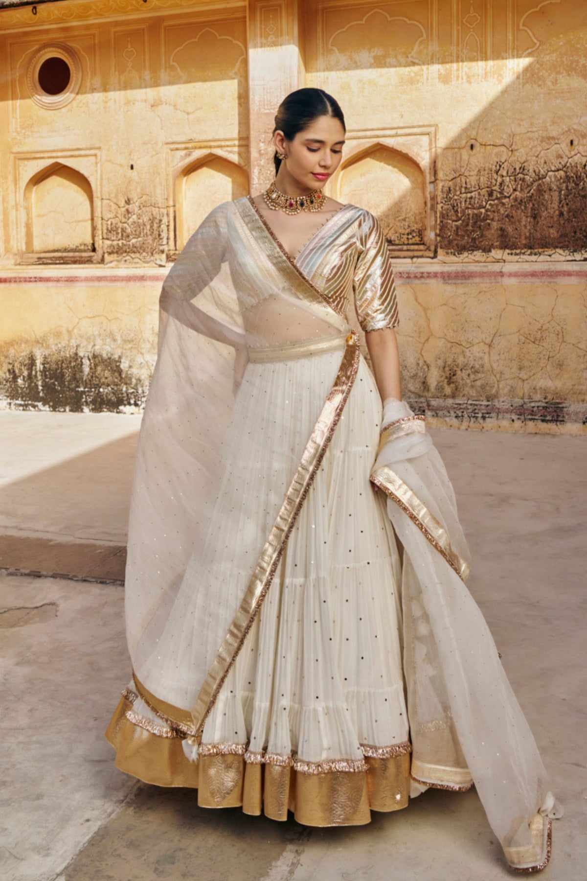 Ivory Lehenga Set