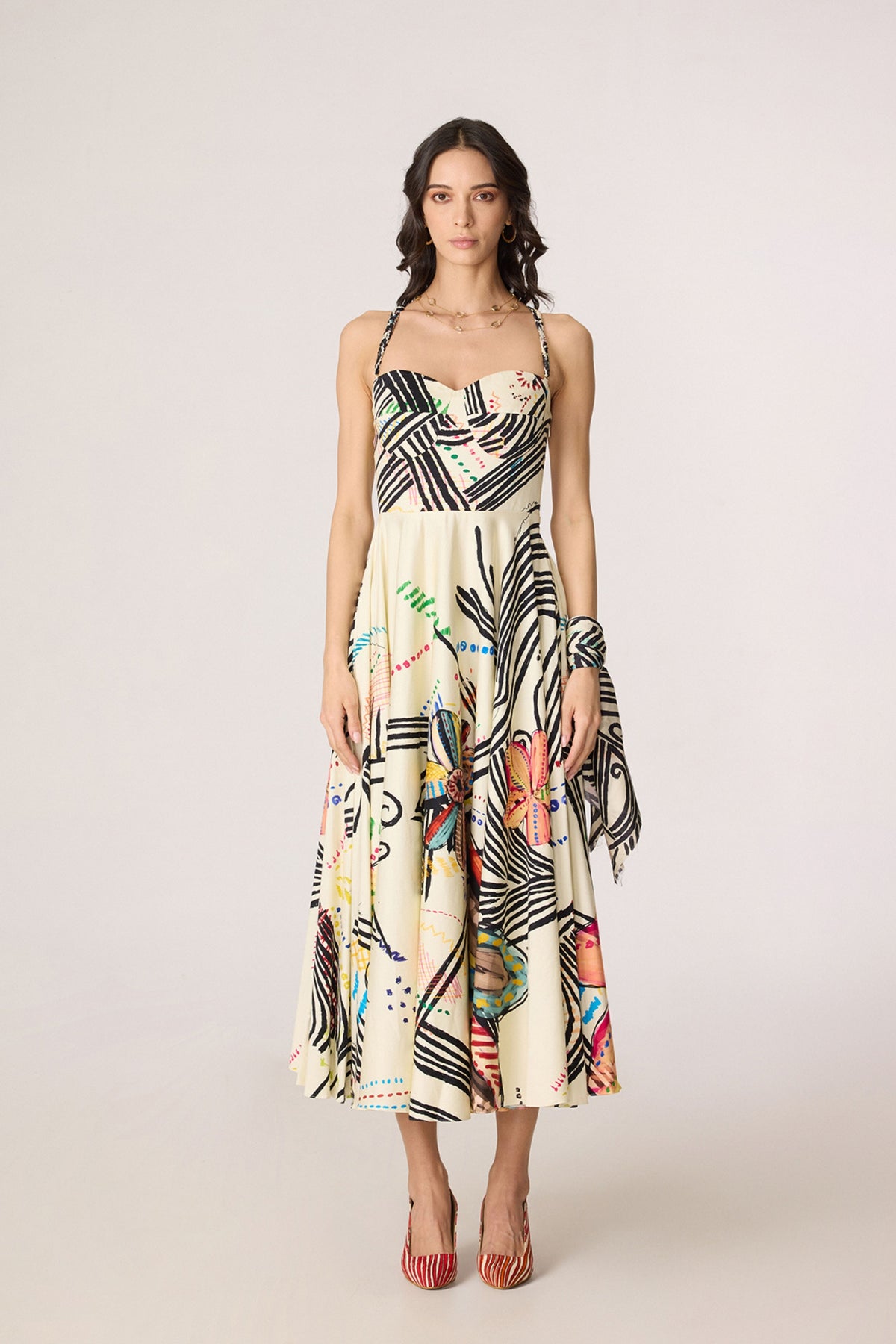 Doodle Print Marilyn Dress