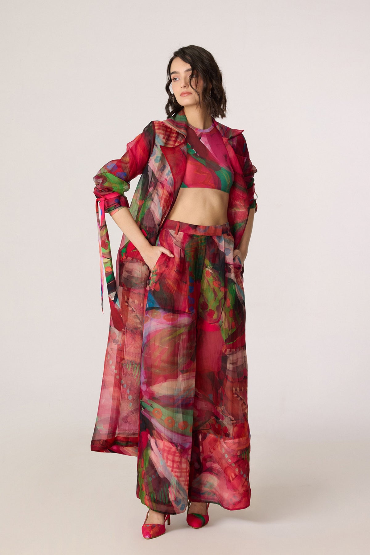 Pink Belen Trench Set
