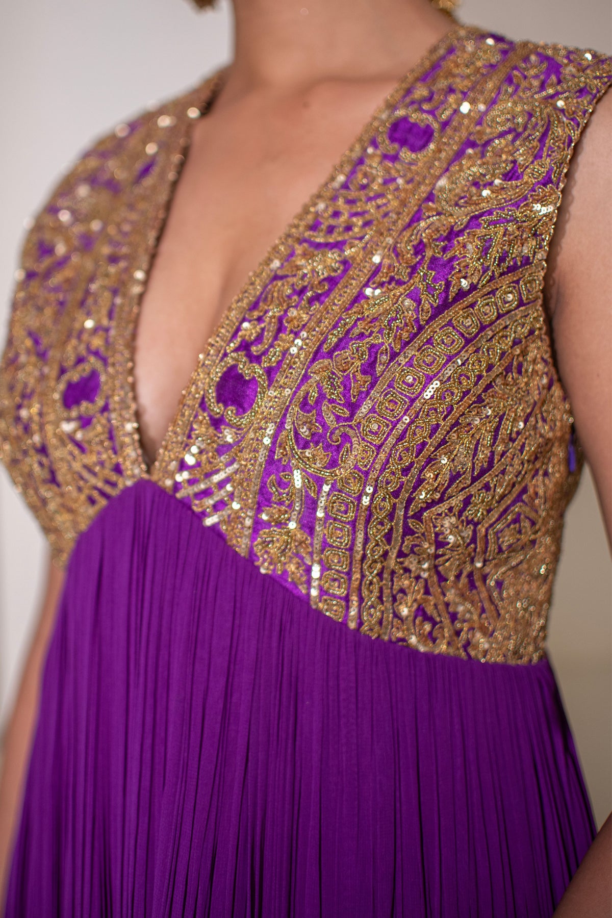 Purple Embellished Anarkali