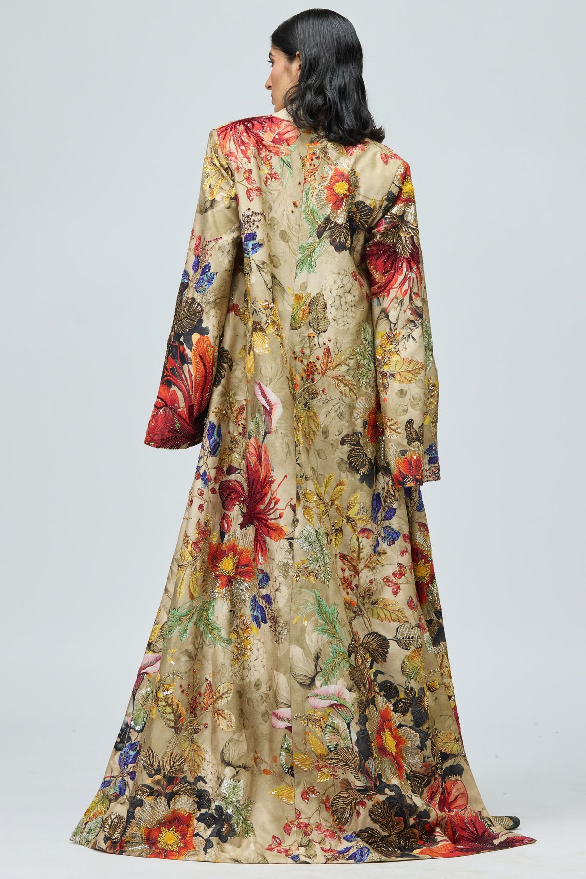 Autumn Printed Flowers Jacket Set