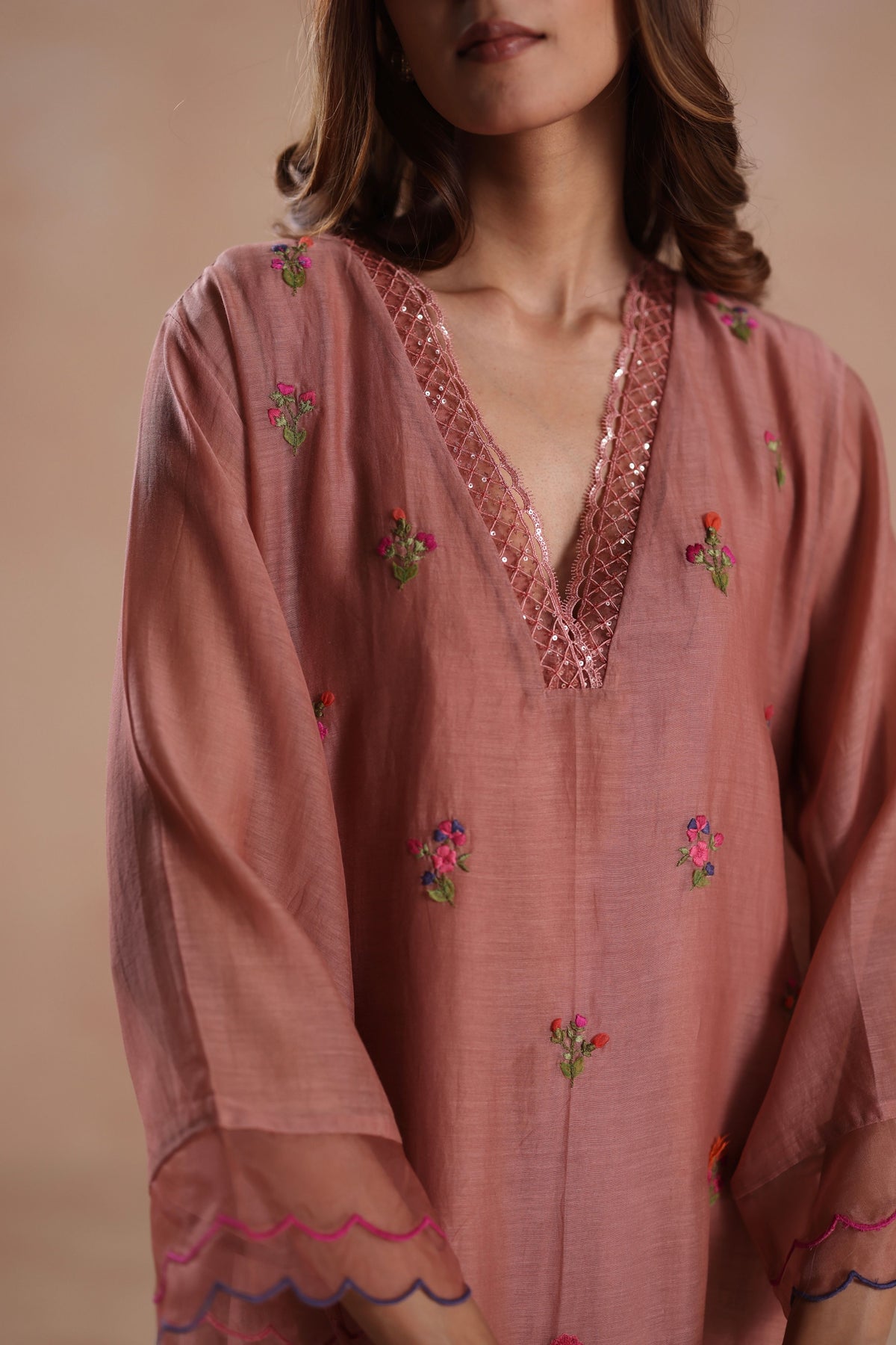 Zeya Copper Kurta Set